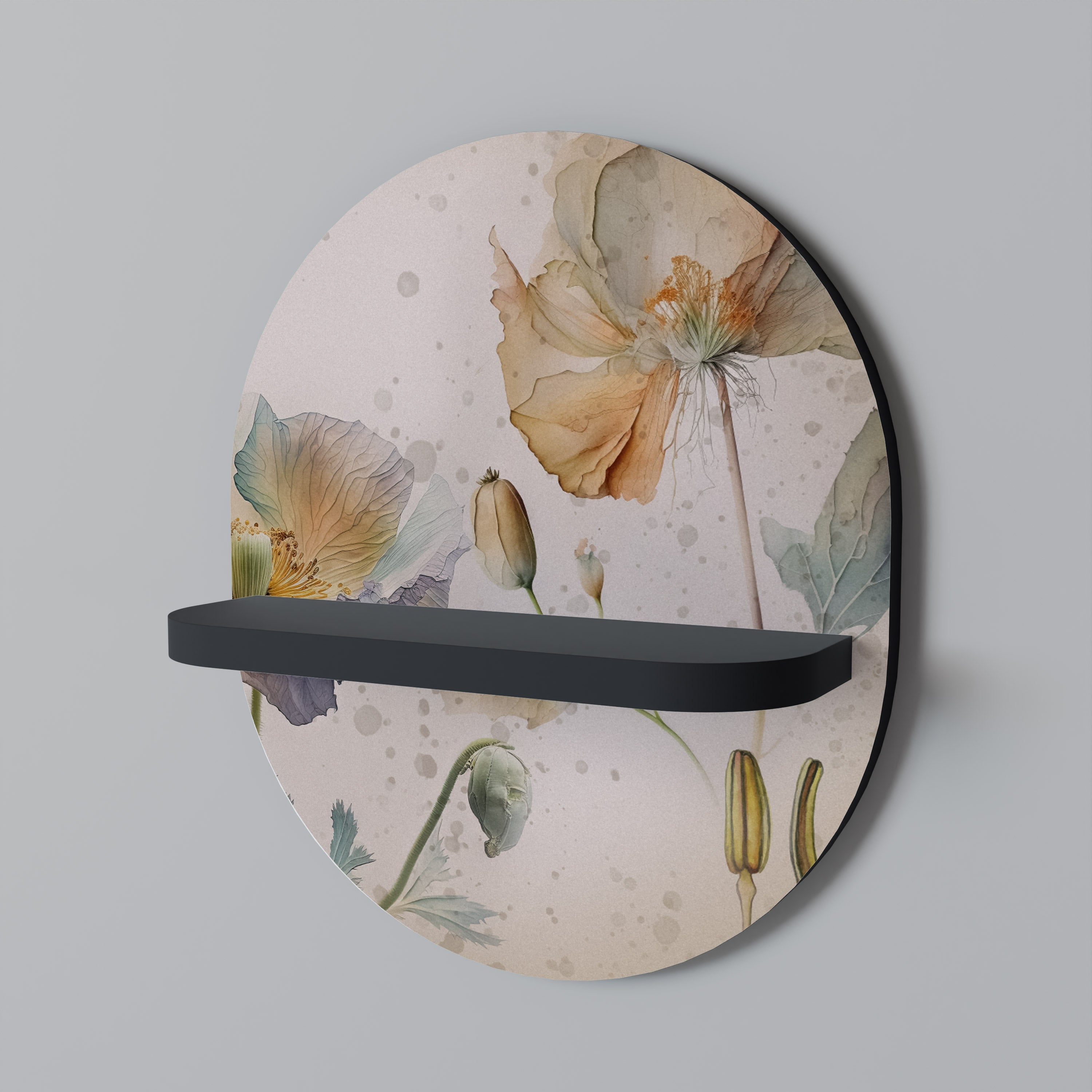 Οβάλ Ράφι SOFTEN POPPY σε Μαύρο Φινίρισμα