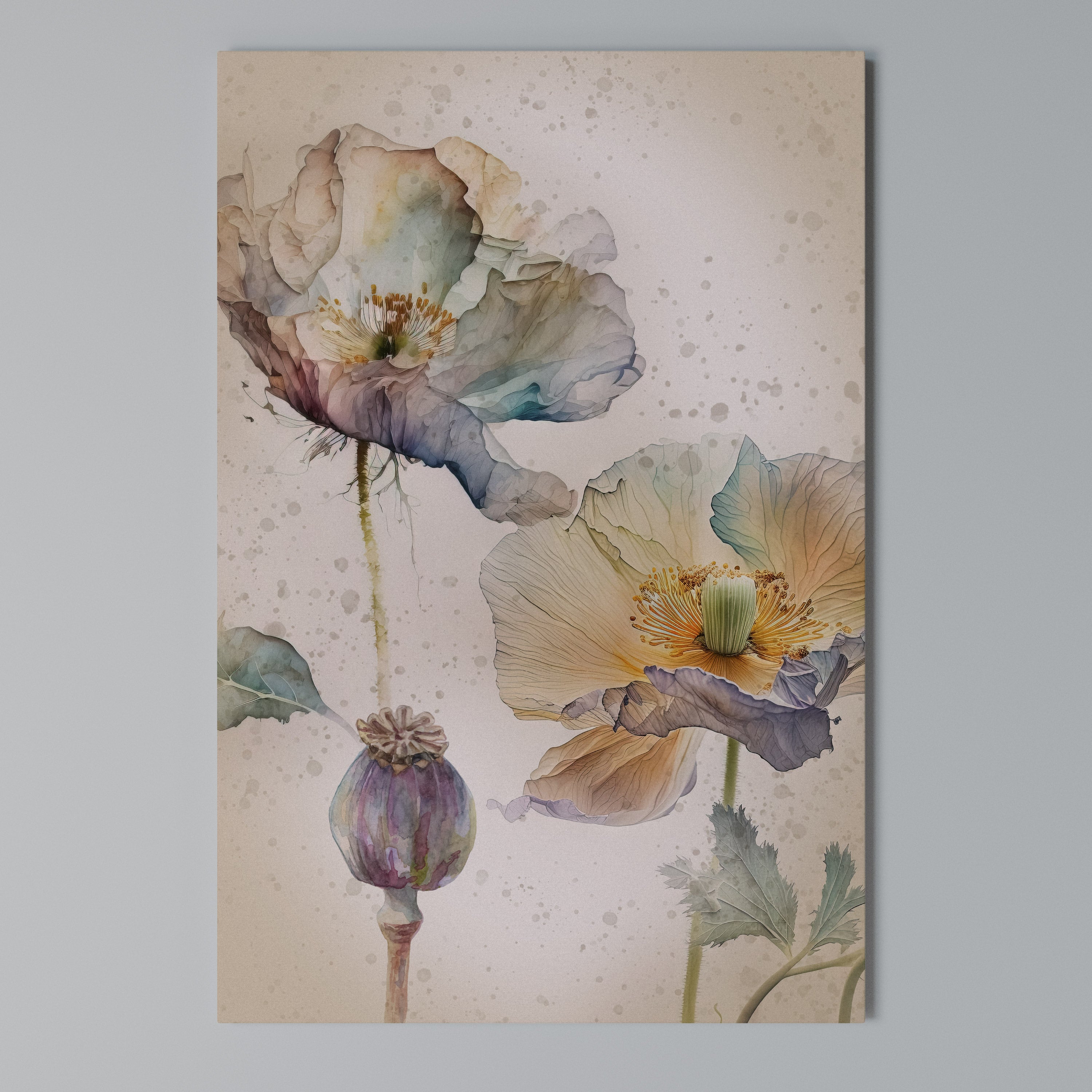 SOFTEN POPPY Κατακόρυφος Πίνακας σε Καμβά