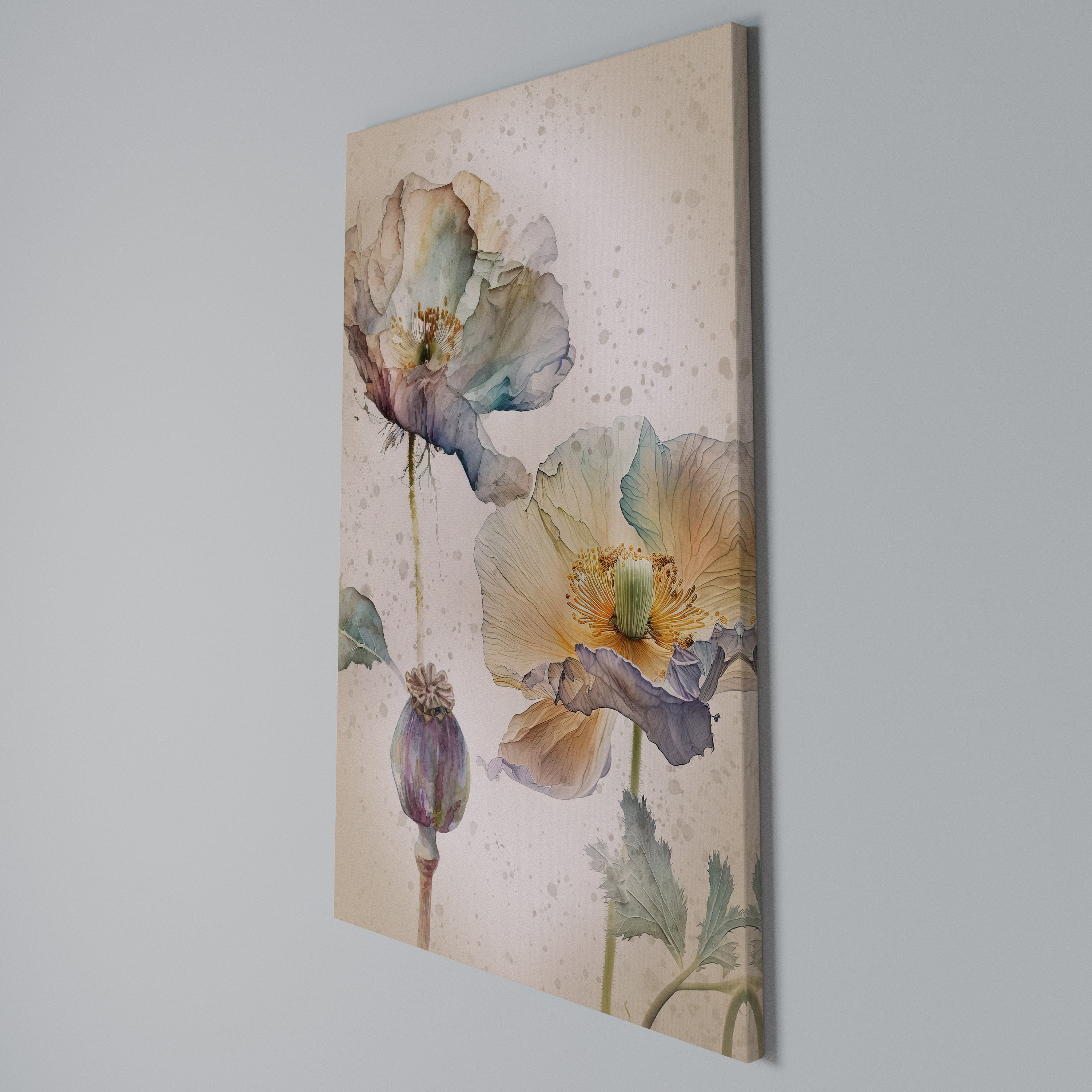 SOFTEN POPPY Κατακόρυφος Πίνακας σε Καμβά
