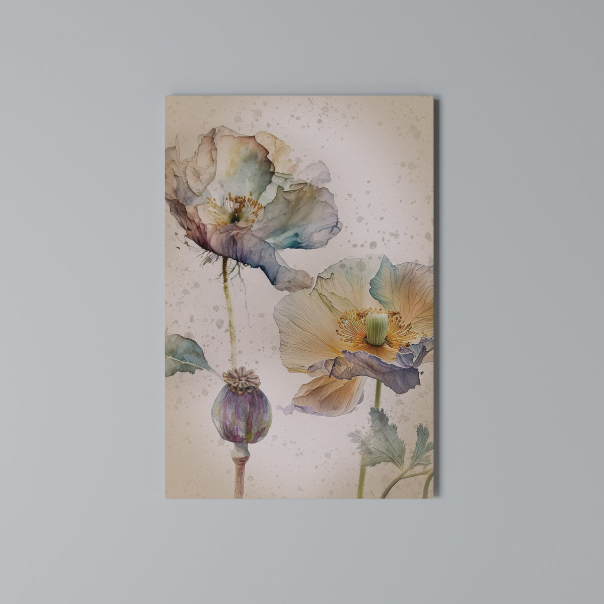 SOFTEN POPPY Κατακόρυφος Πίνακας σε Καμβά
