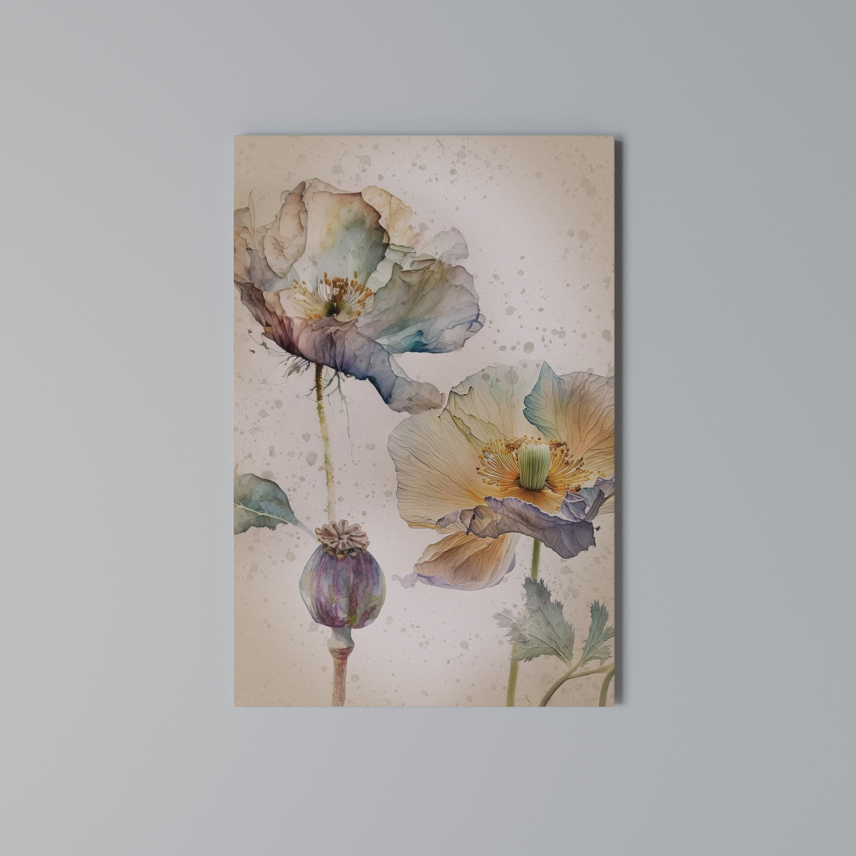 SOFTEN POPPY Κατακόρυφος Πίνακας σε Καμβά