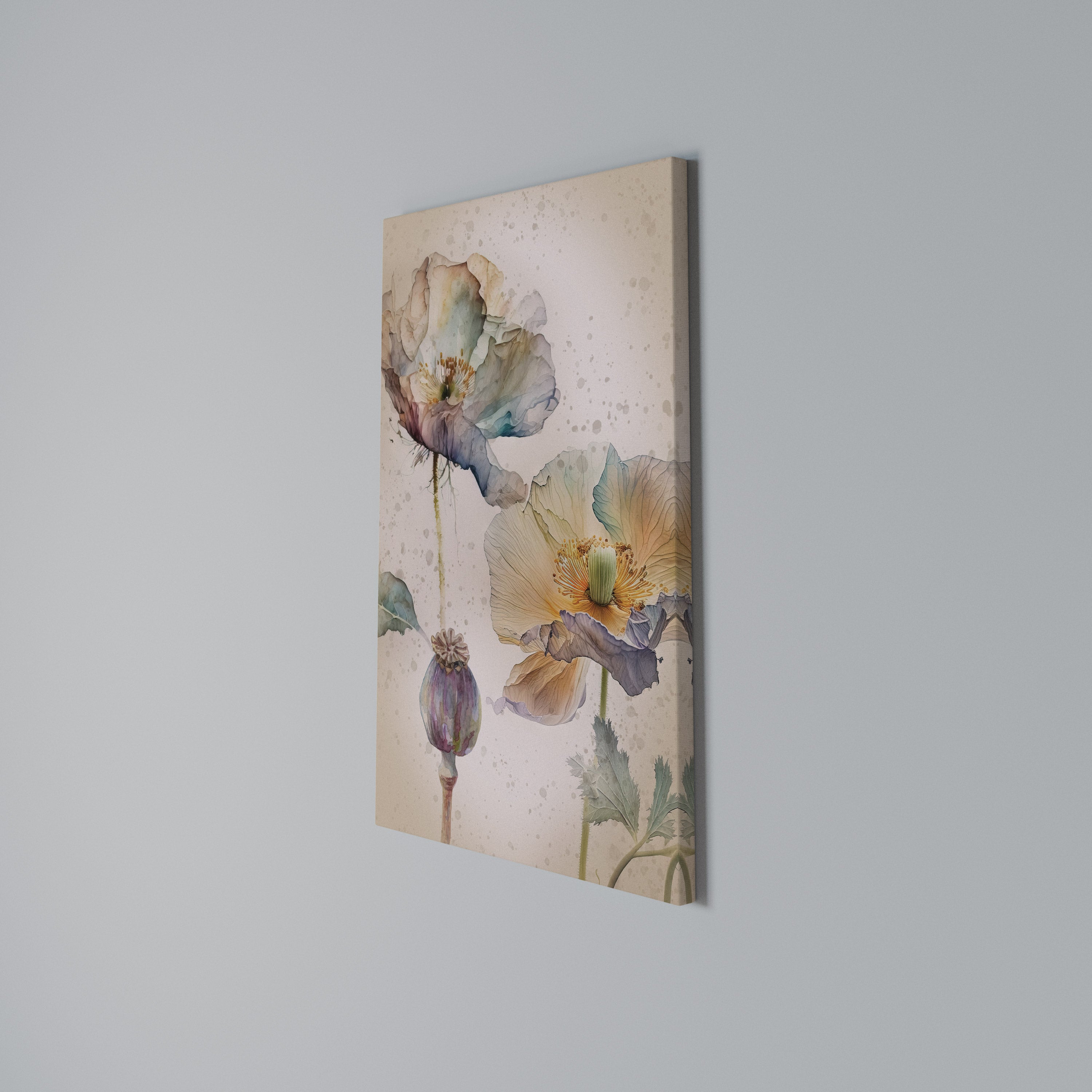 SOFTEN POPPY Κατακόρυφος Πίνακας σε Καμβά