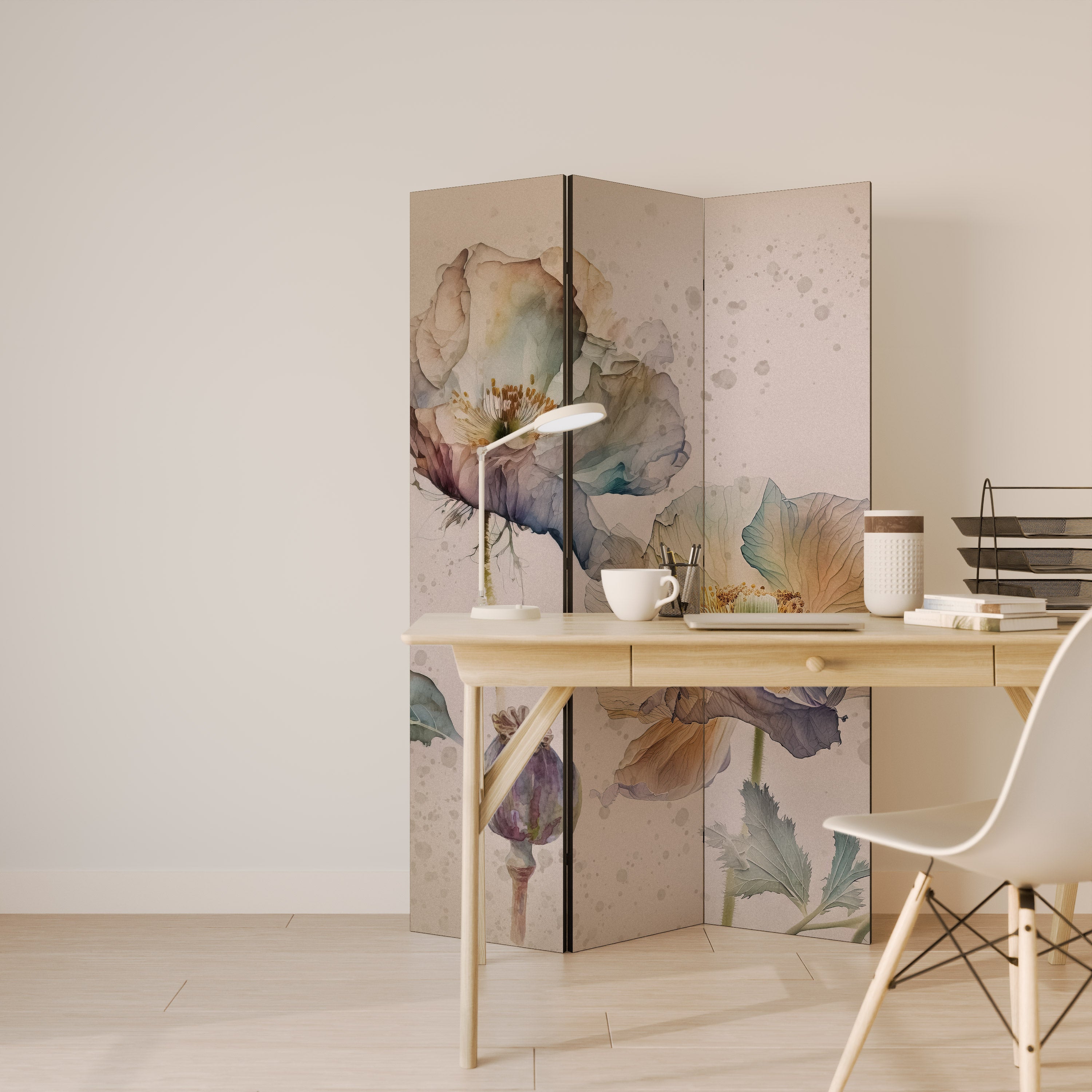 SOFTEN POPPY 3-Panel Room Divider