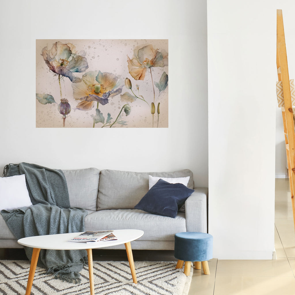 Αφίσα με οριζόντια εκτύπωση SOFTEN POPPY, ξεφλουδίστε και κολλήστε