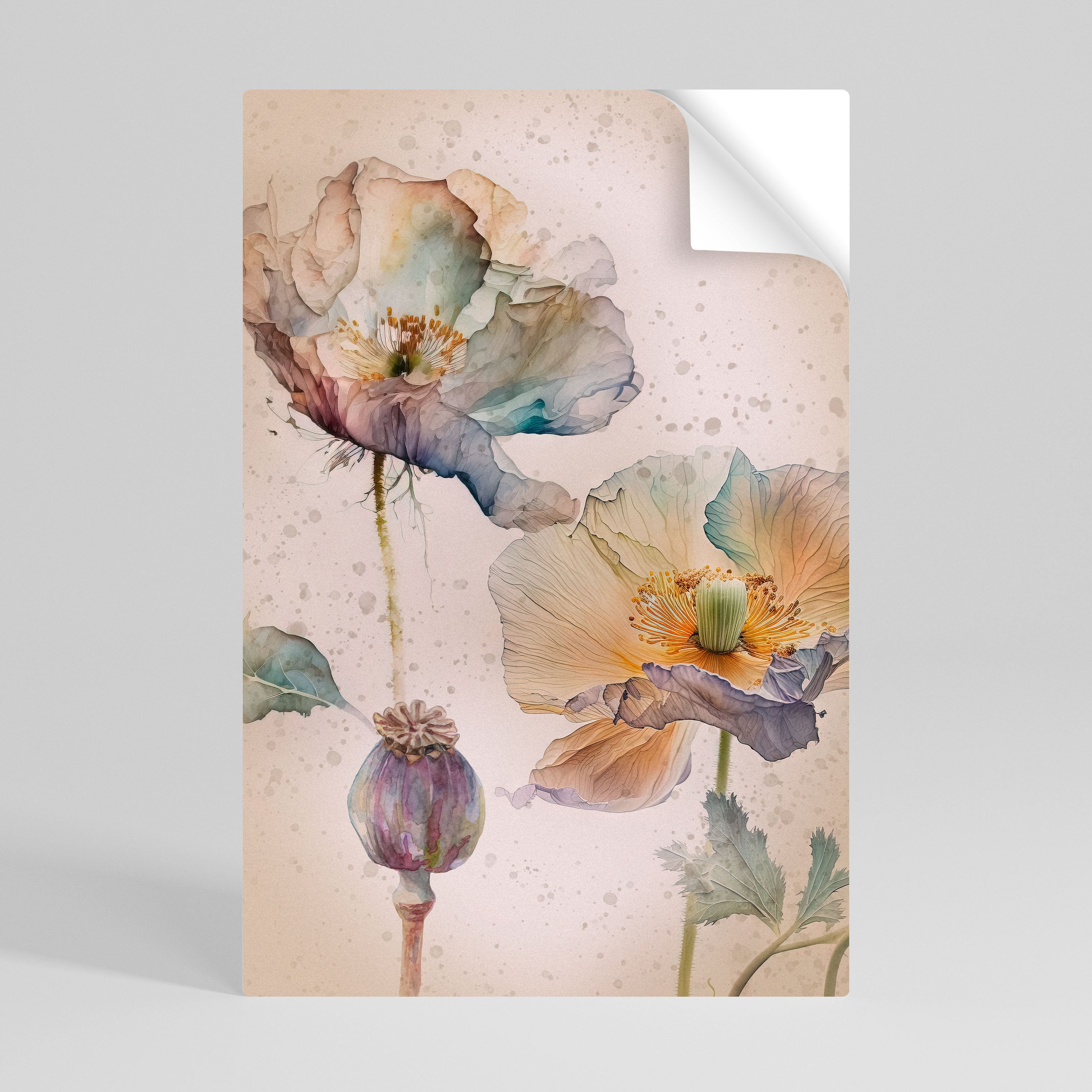 SOFTEN POPPY Peel and Stick Vertical Poster