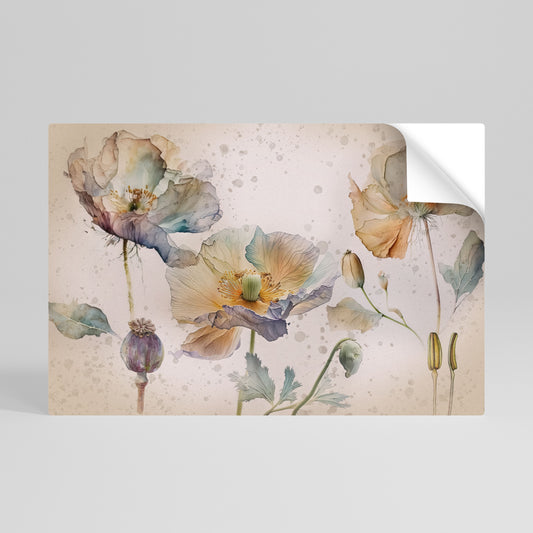 SOFTEN POPPY Αυτοκόλλητη Αφίσα οριζόντια
