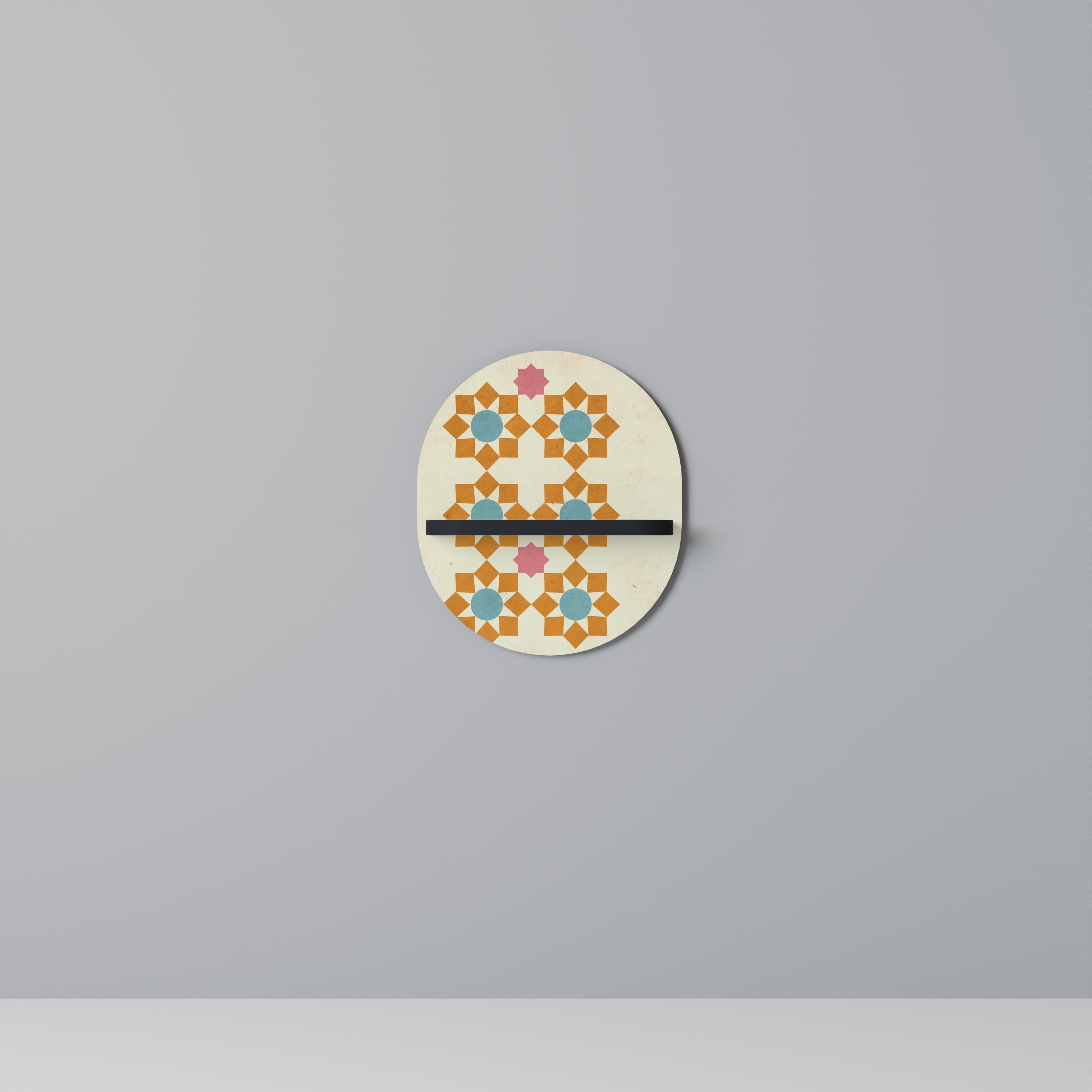 Οβάλ Ράφι Τέχνης FLORAL DECOR σε Μαύρο Φινίρισμα