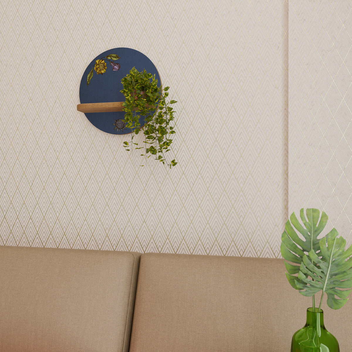 MIDNIGHT FLORA Διακοσμητικό Ράφι Art Shelf
