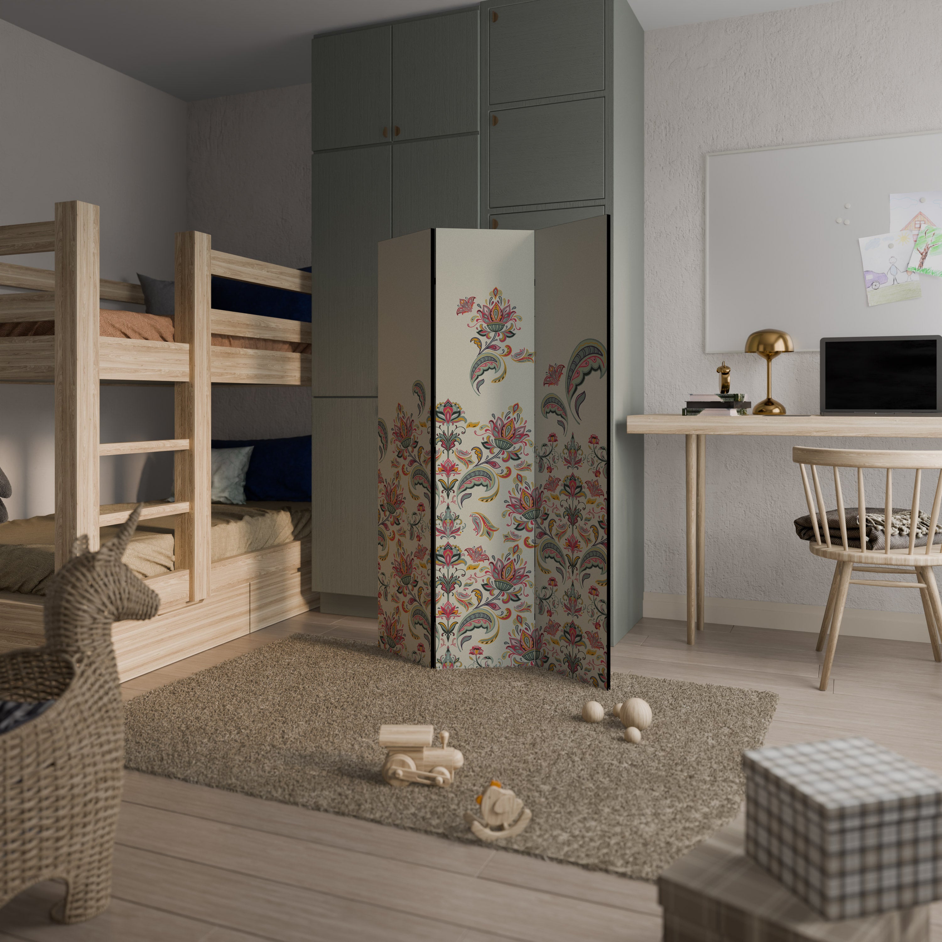 ORGANIC FOLKLORE 3-Panel Room Divider