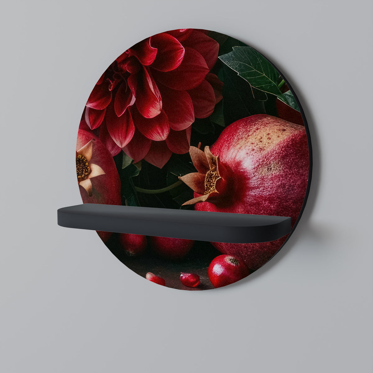 DAHLIAS AND POMEGRANATES Art Shelf