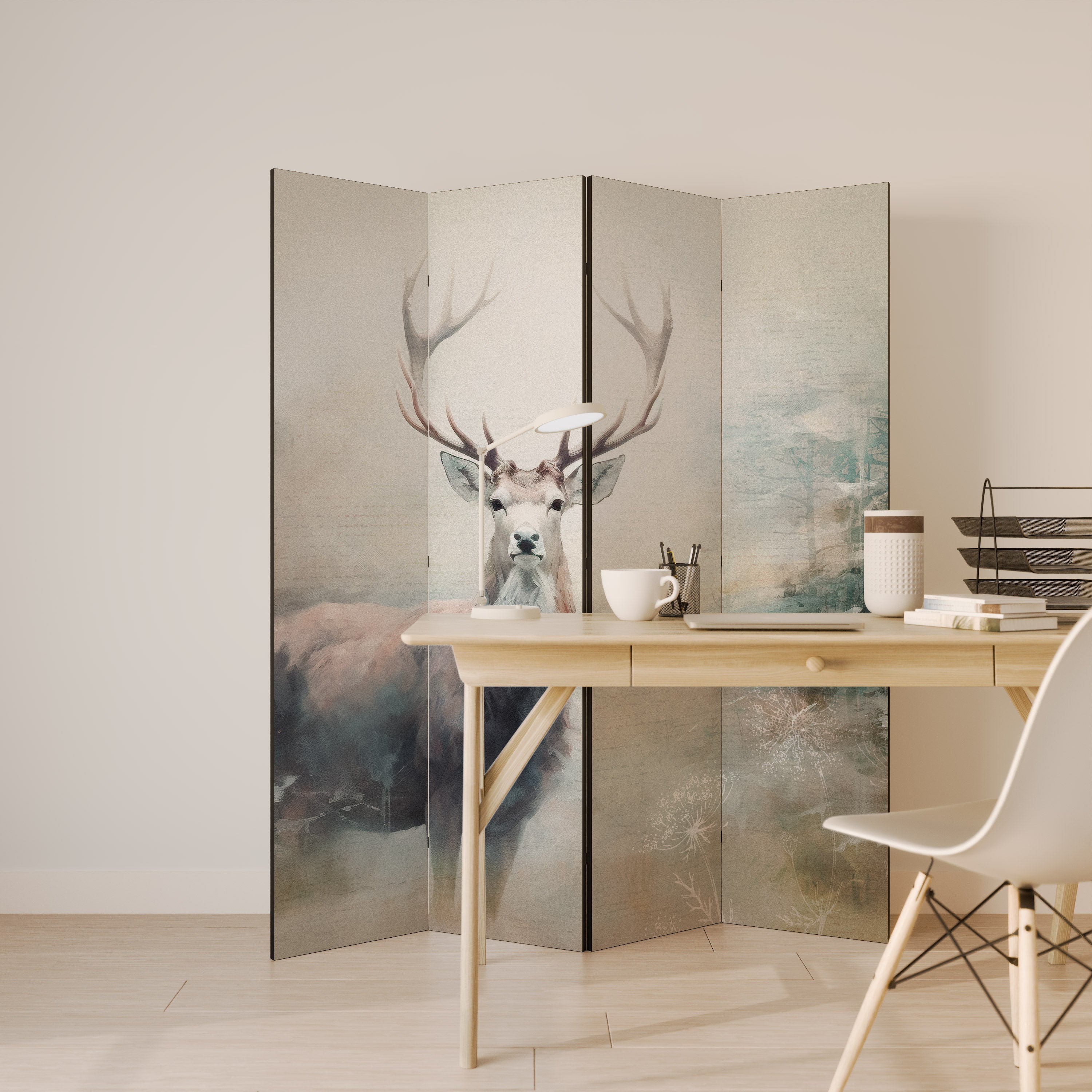 FOREST KING 4-Panel Room Divider