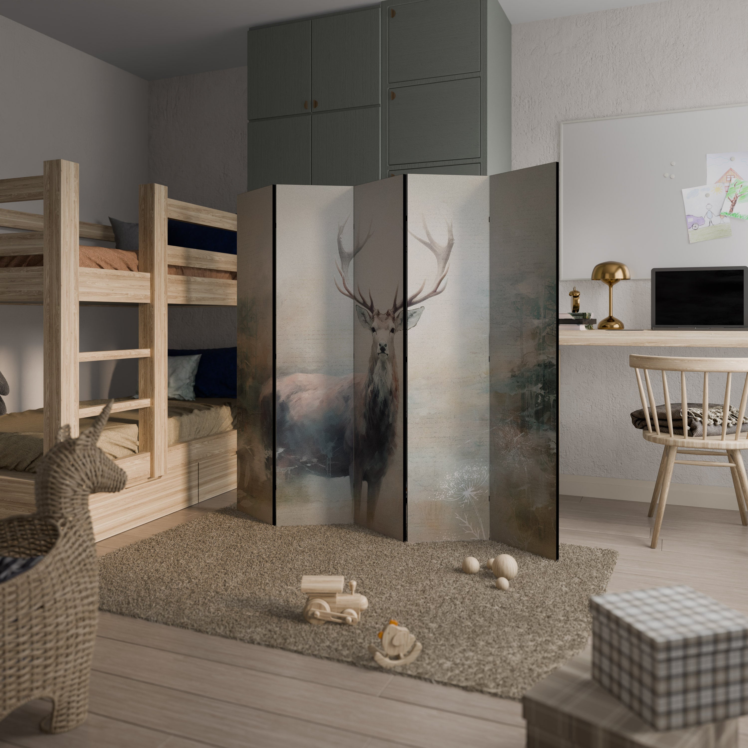 FOREST KING 5-Panel Room Divider