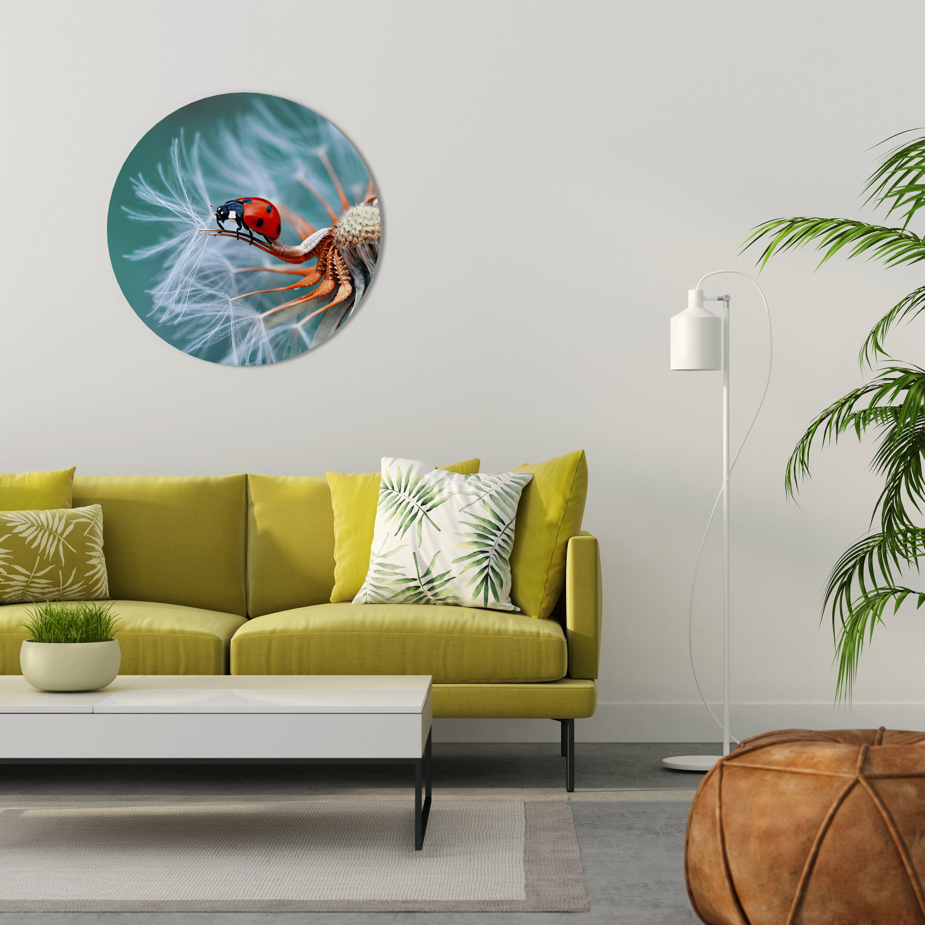LADYBUG BALANCE Round Wall Art