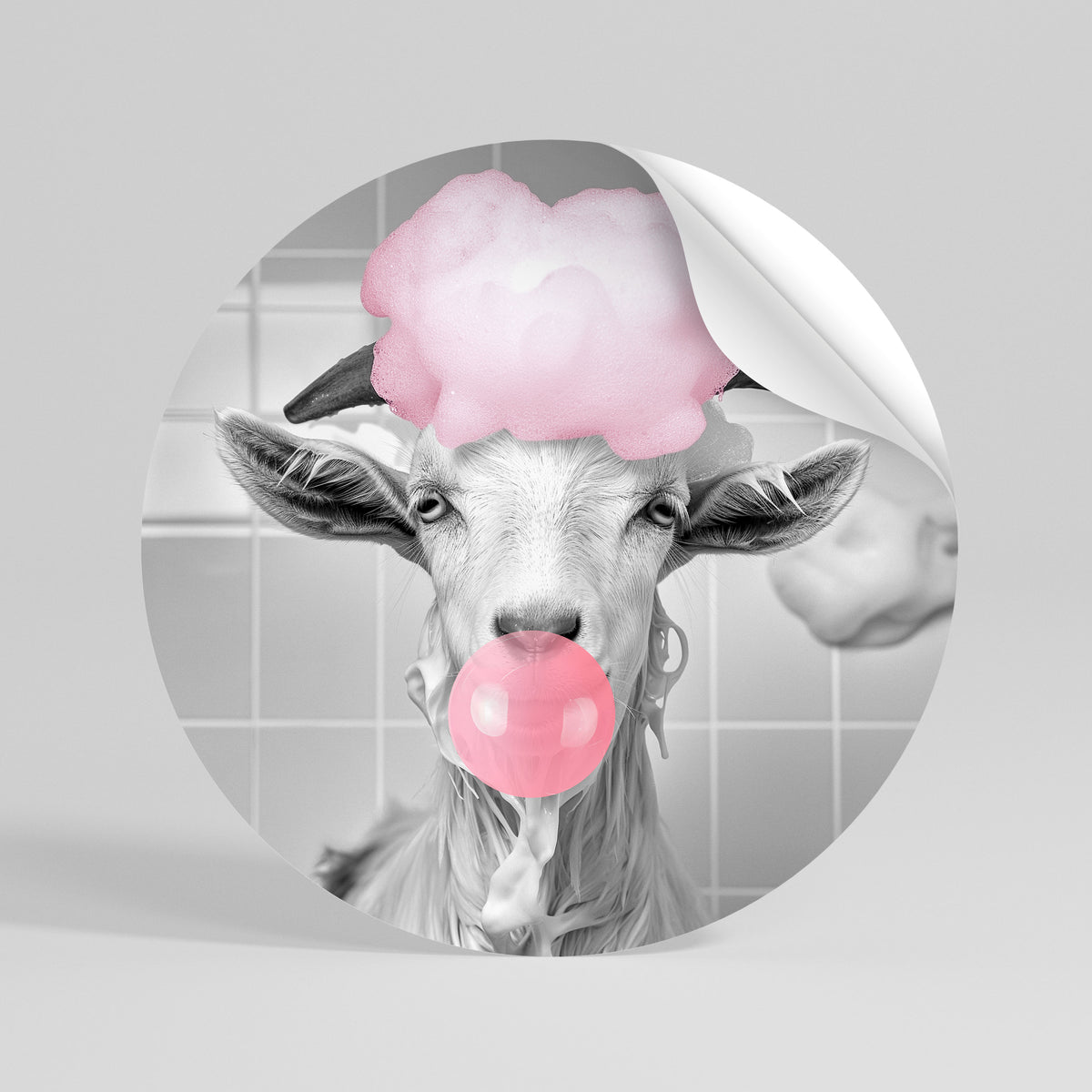 BUBBLEGUM BOVINE BLISS Αυτοκόλλητη Αφίσα στρογγυλή