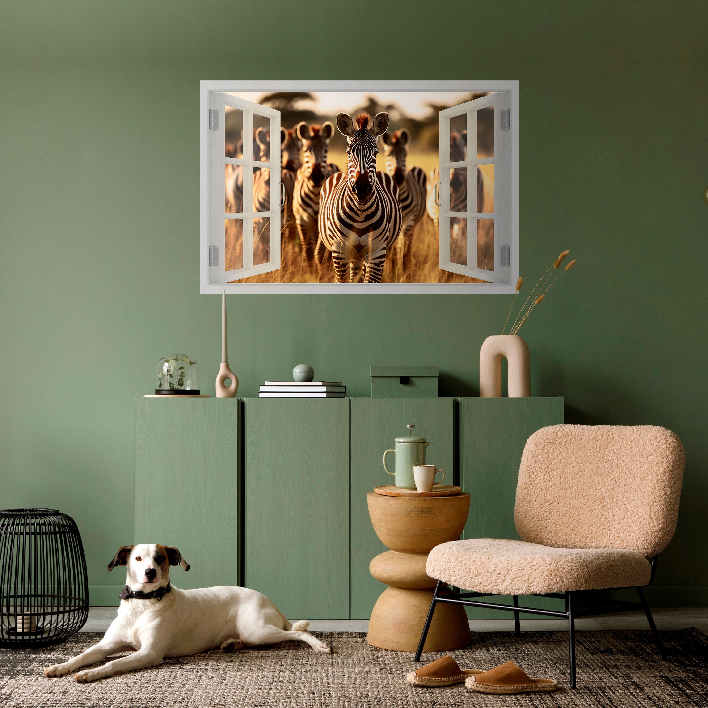 STRIPED SERENADE OUTSIDE Peel and Stick Horizontal Poster