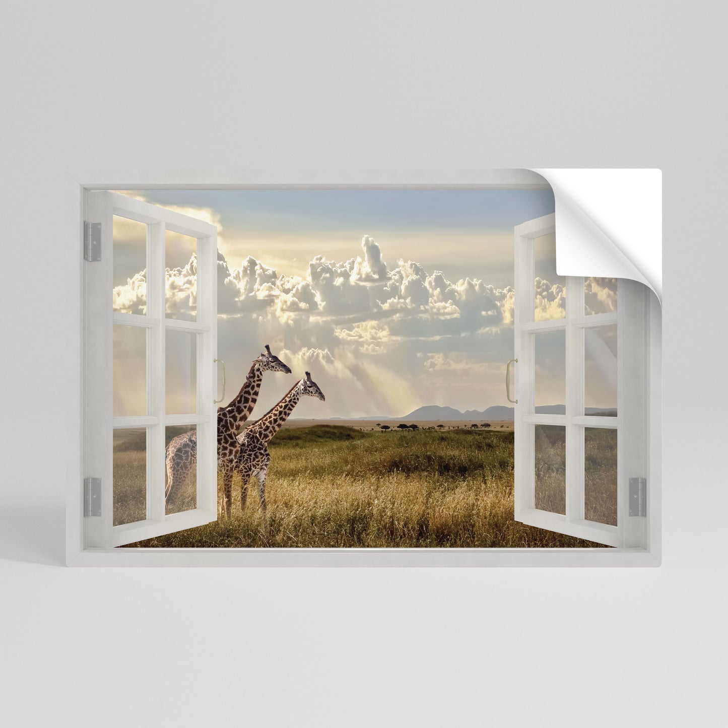 GIRAFFE GAZE WINDOW Αυτοκόλλητη Αφίσα οριζόντια