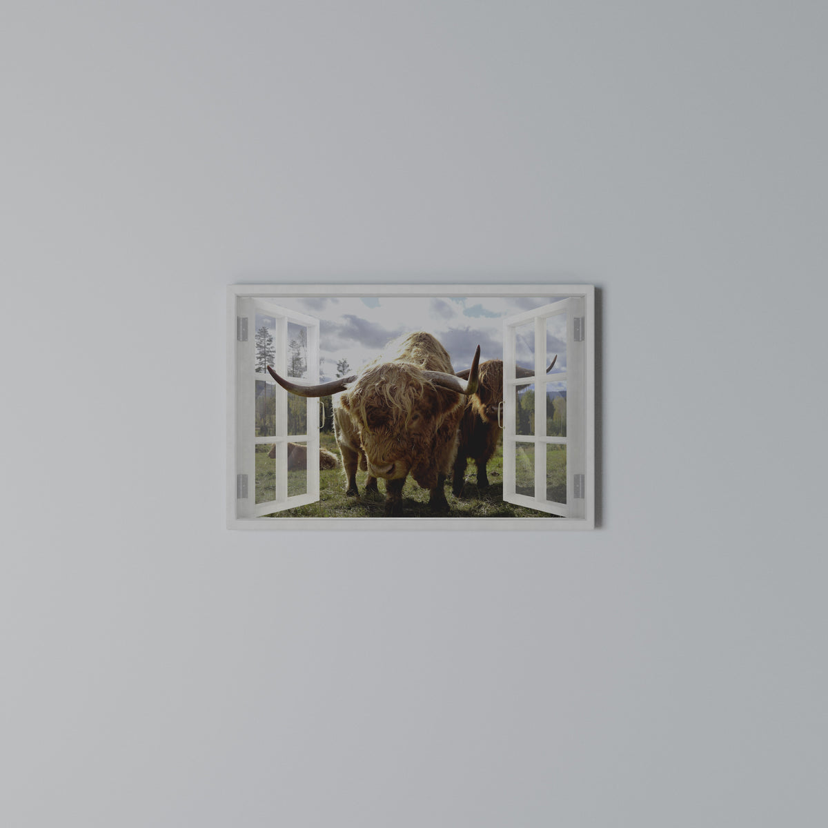 BOVINE WINDOW VISTA Horizontal Canvas Print
