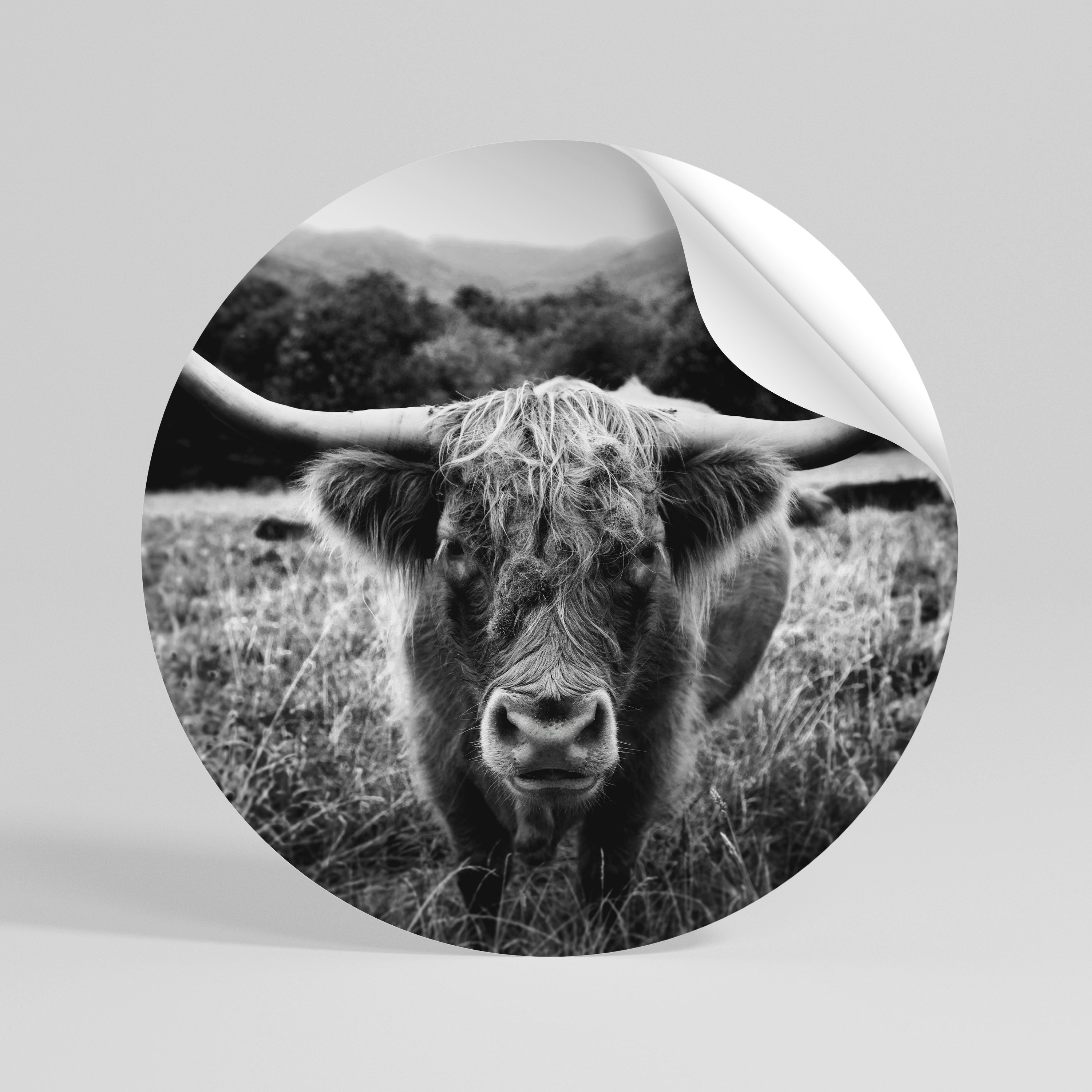 HORNED HERO IN FOCUS Αυτοκόλλητη "Peel and Stick" Αφίσα στρογγυλή