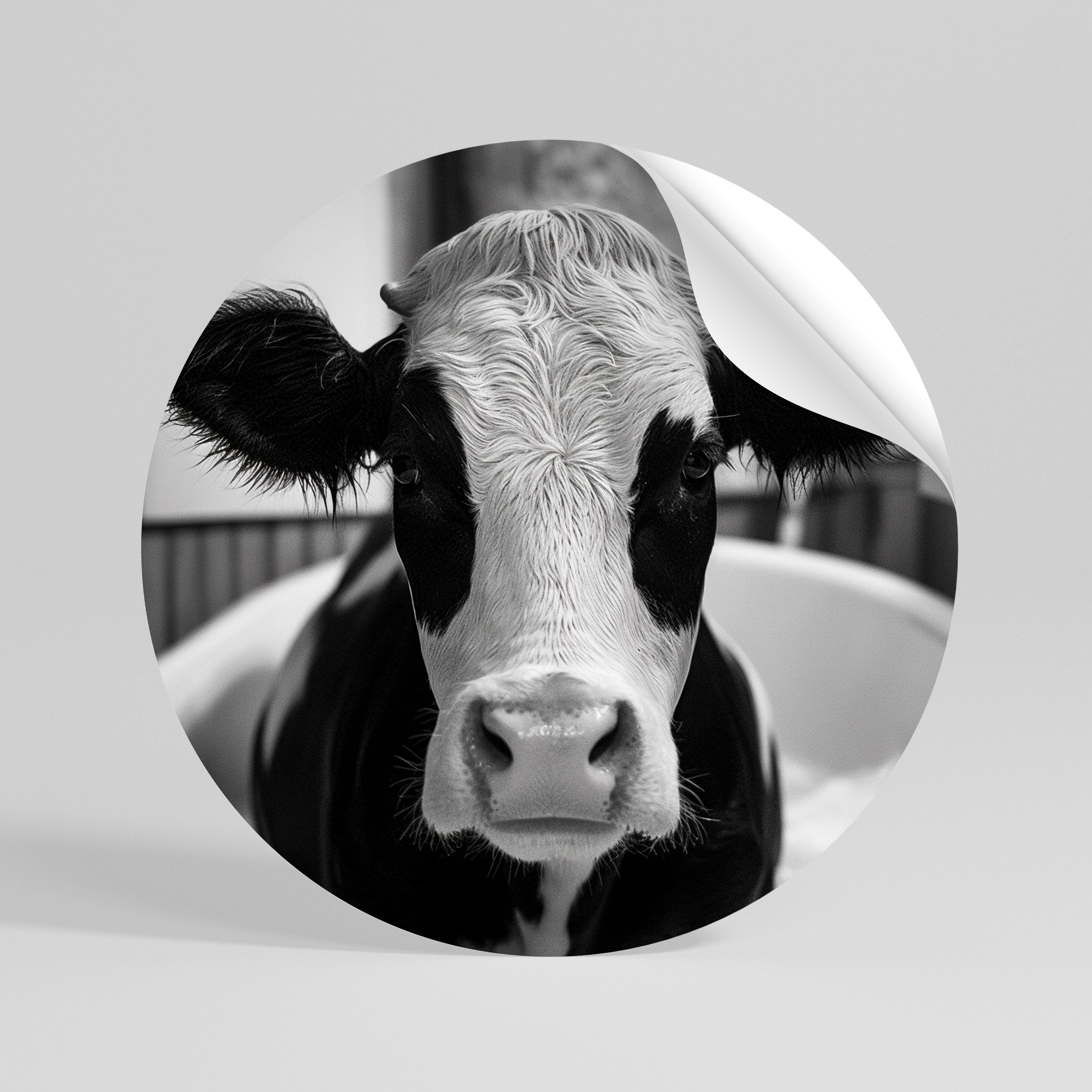 MONOCHROME MOOOD Αυτοκόλλητη "Peel and Stick" Αφίσα στρογγυλή