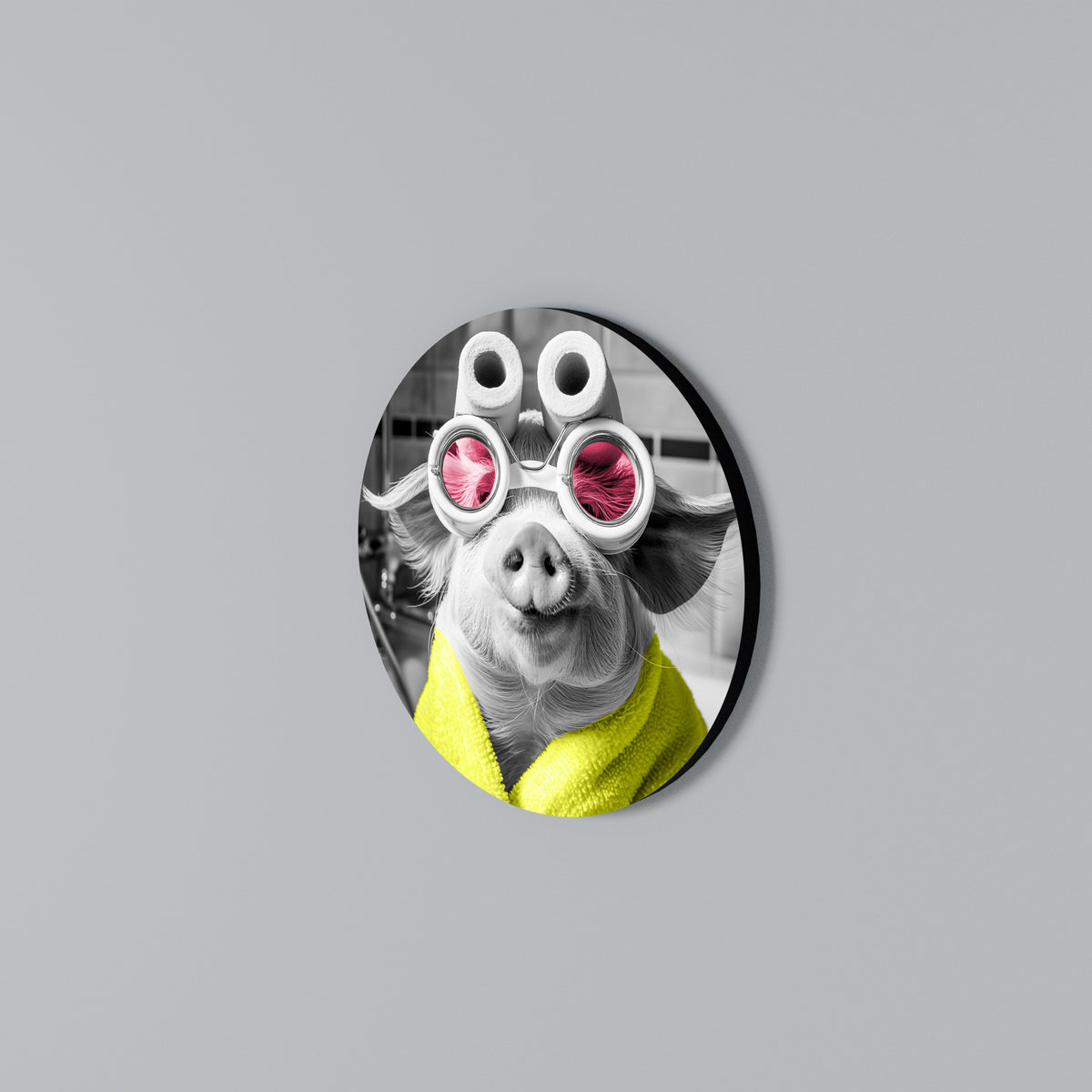 MORNING PIGLET Στρογγυλός πίνακας ζωγραφικής