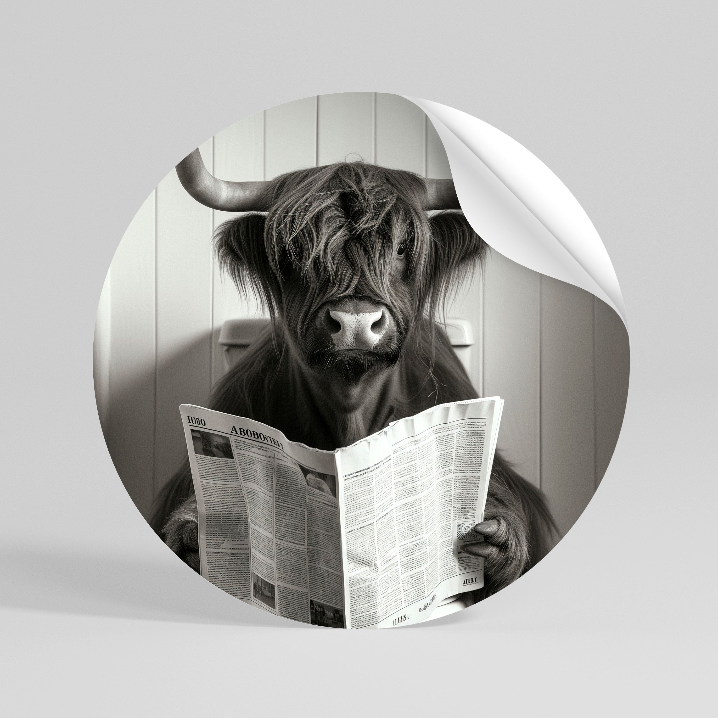 MOO-DY NEWS BREAK Αυτοκόλλητη "Peel and Stick" Αφίσα στρογγυλή