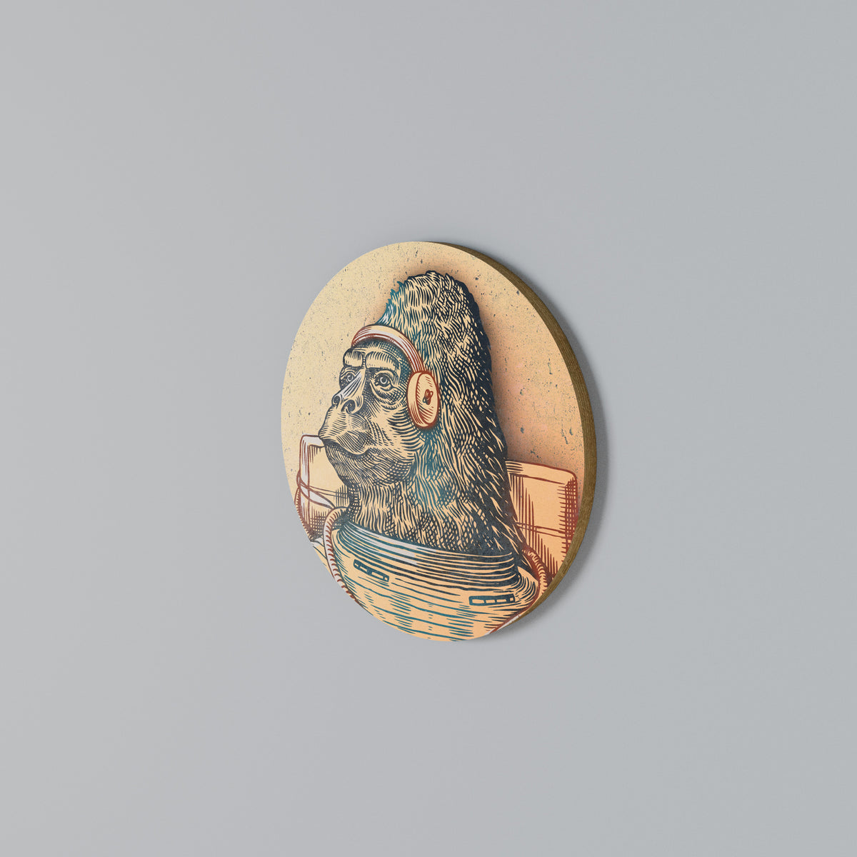 GORILLA GROOVE Στρογγυλός πίνακας ζωγραφικής