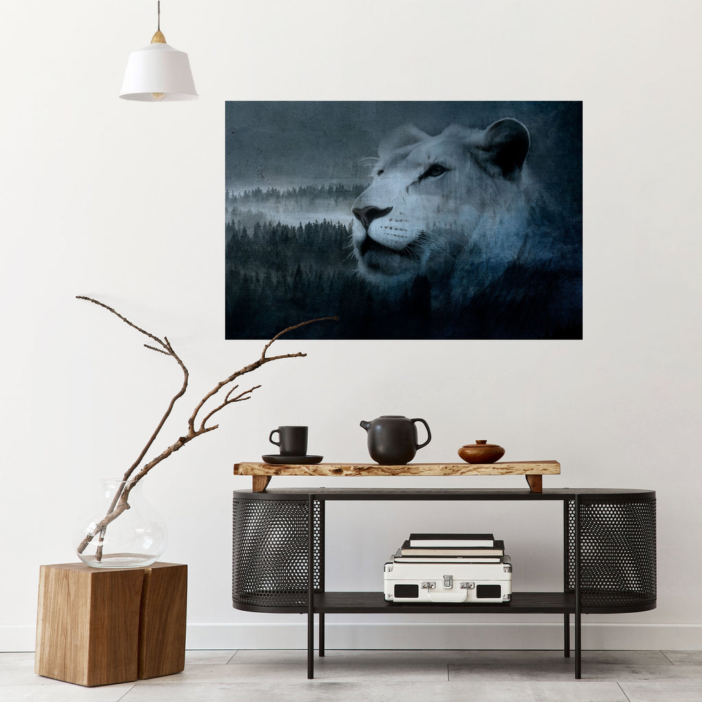 Αφίσα LION'S ARMONY IN BLUE με οριζόντια κολλητική ταινία