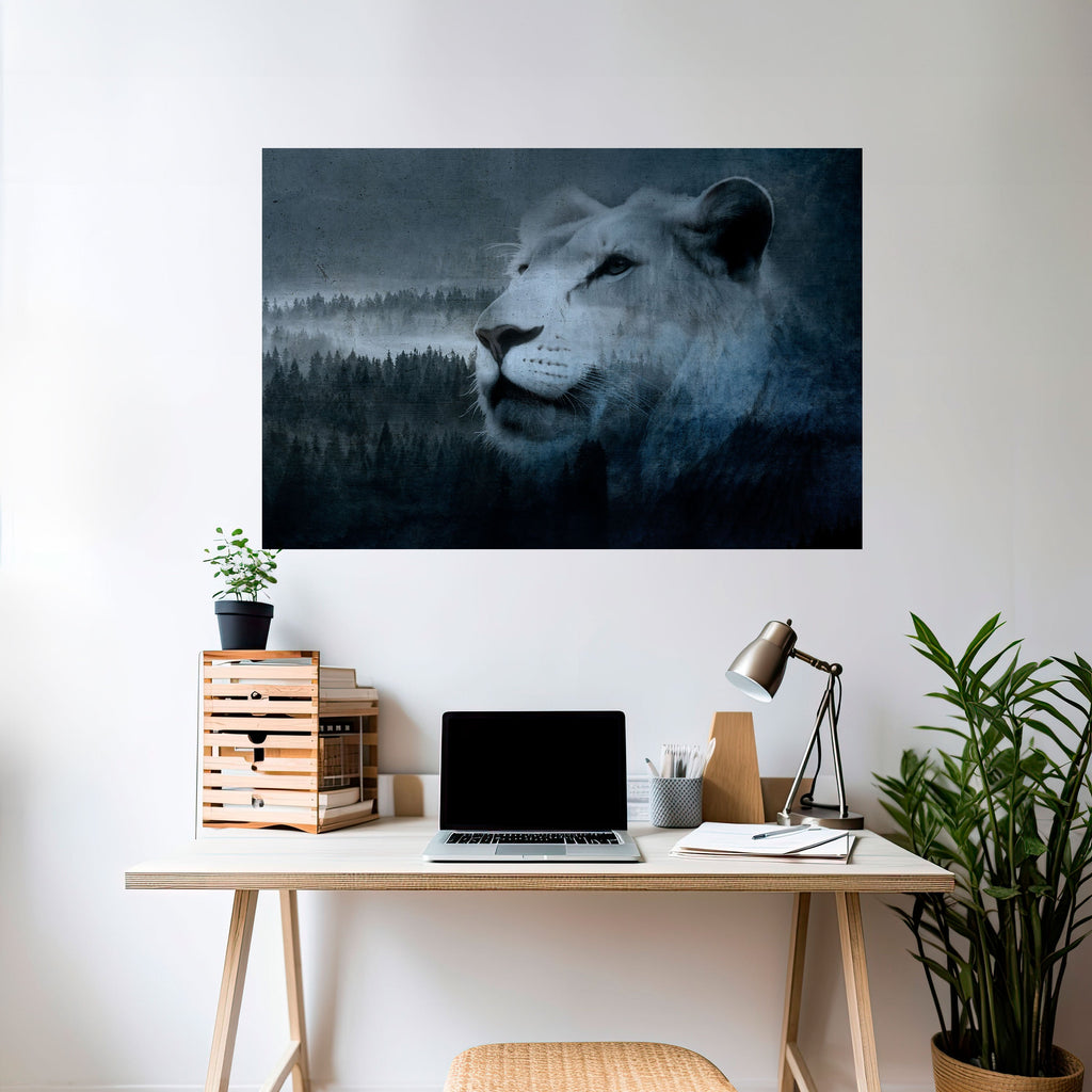 Αφίσα LION'S ARMONY IN BLUE με οριζόντια κολλητική ταινία