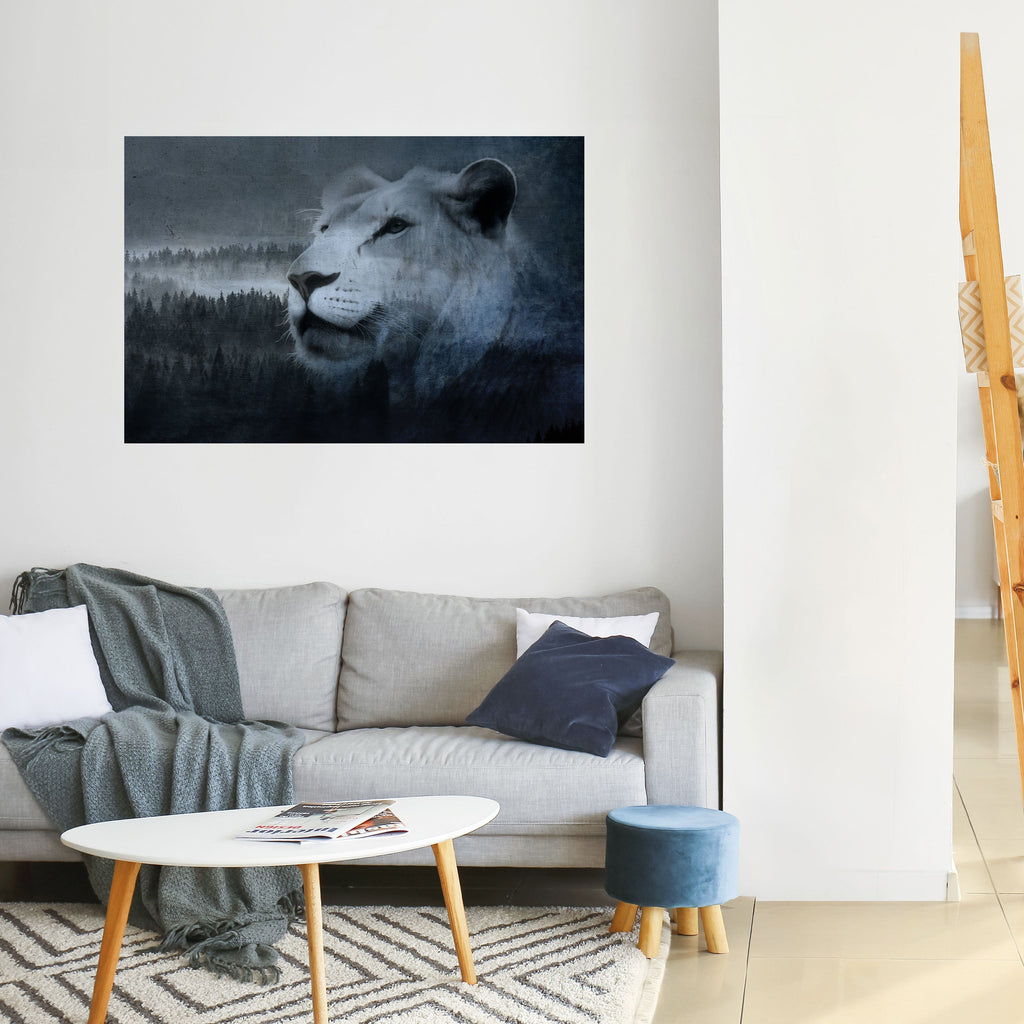 Αφίσα LION'S ARMONY IN BLUE με οριζόντια κολλητική ταινία