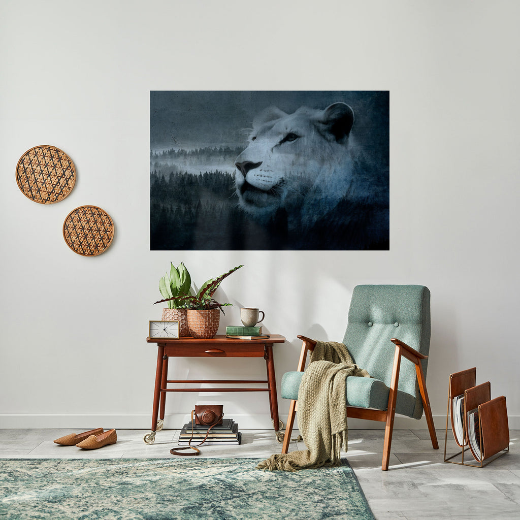 Αφίσα LION'S ARMONY IN BLUE με οριζόντια κολλητική ταινία