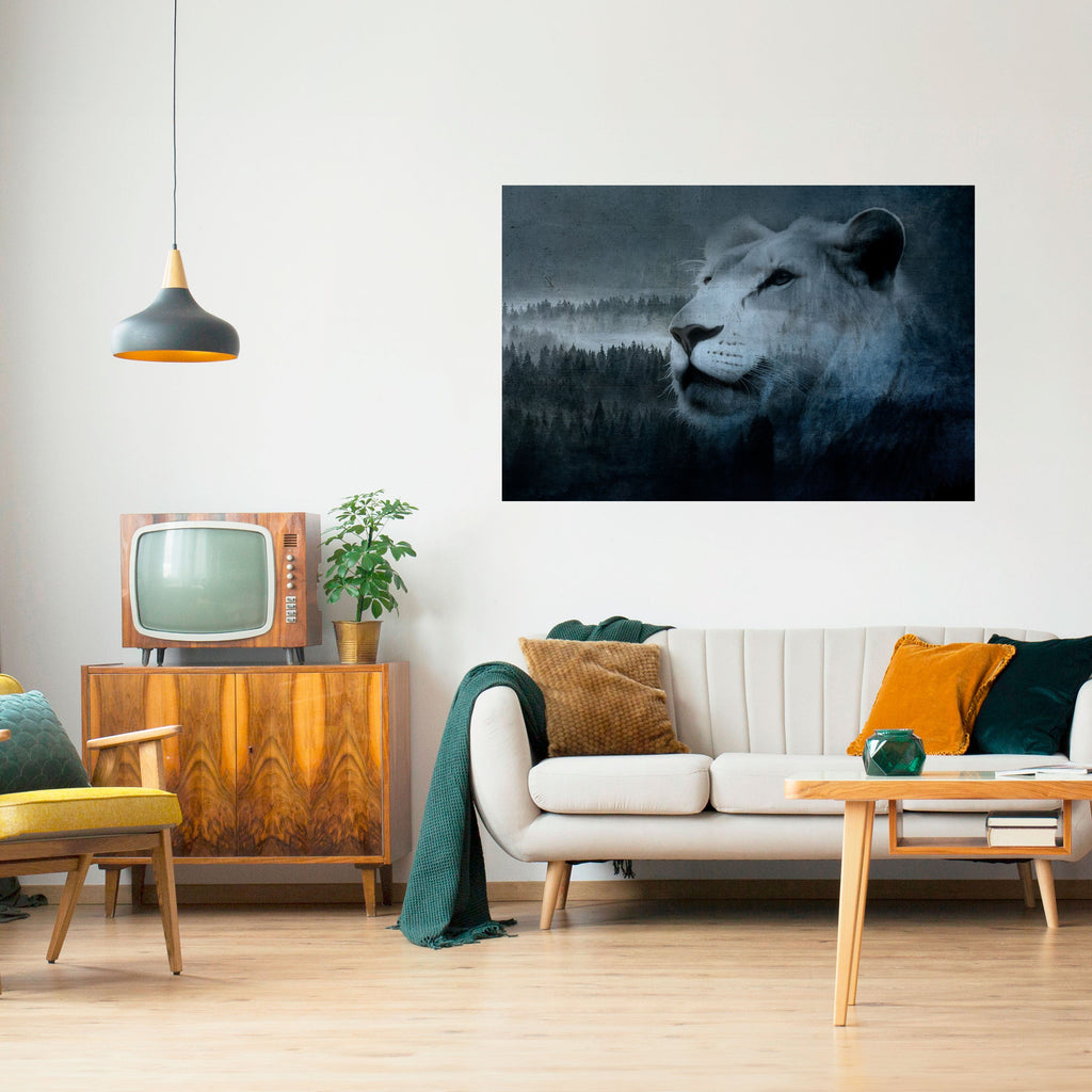 Αφίσα LION'S ARMONY IN BLUE με οριζόντια κολλητική ταινία