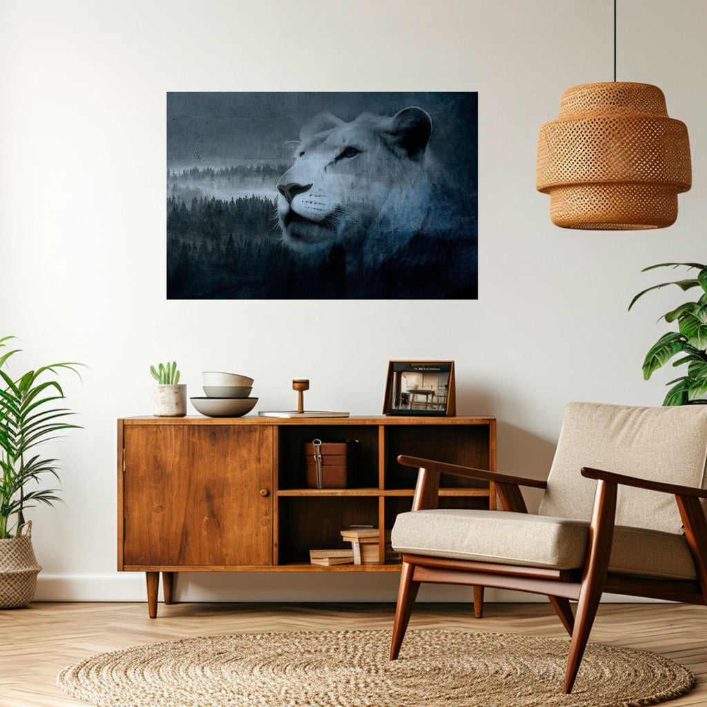 Αφίσα LION'S ARMONY IN BLUE με οριζόντια κολλητική ταινία