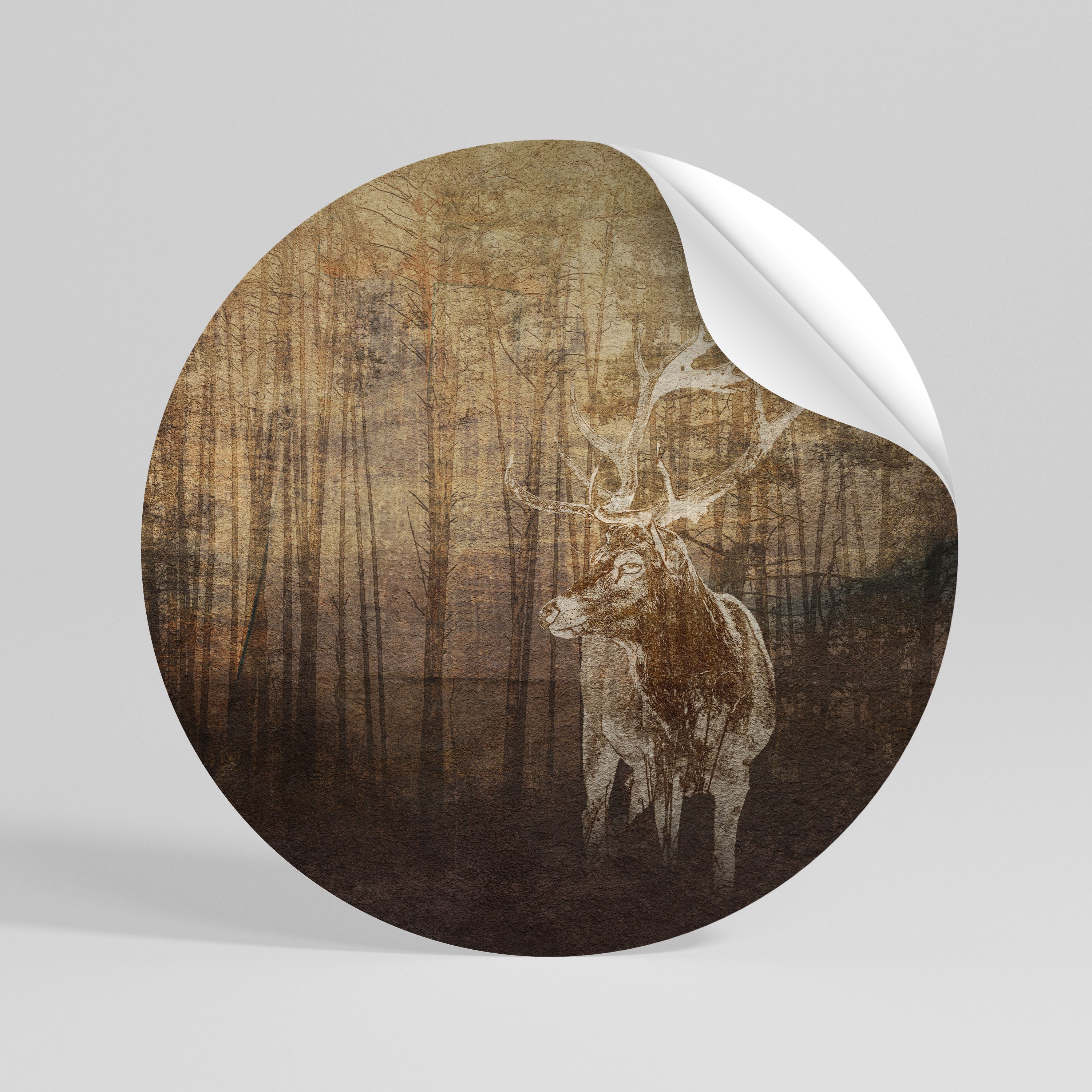 WHISPERING WOODS MYSTIQUE Αυτοκόλλητη "Peel and Stick" Αφίσα στρογγυλή