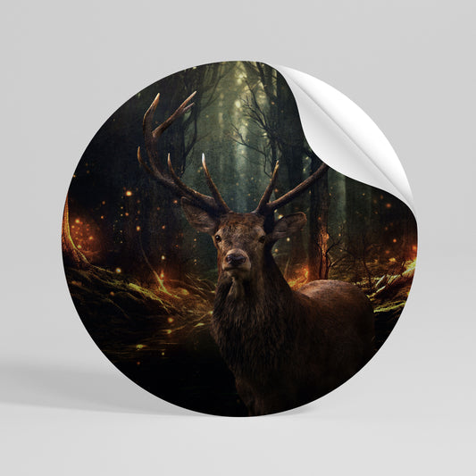 ENCHANTED FOREST GUARDIAN Αυτοκόλλητη Αφίσα στρογγυλή