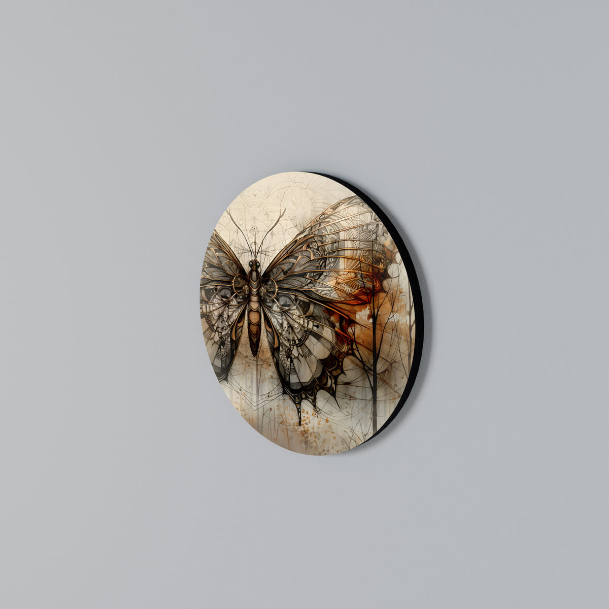 MECHANICAL BEAUTY UNVEILED Στρογγυλός πίνακας ζωγραφικής