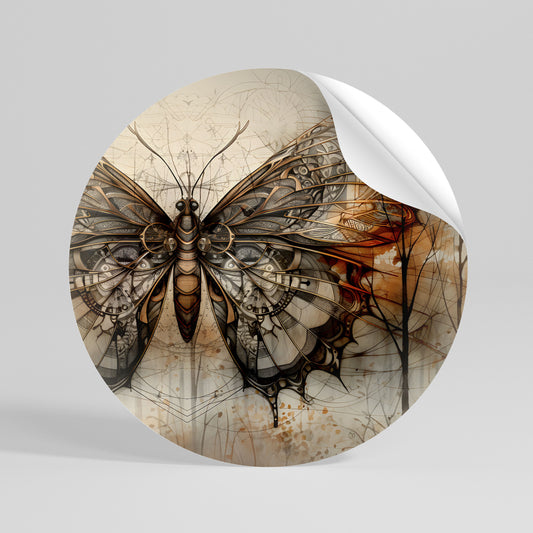 MECHANICAL BEAUTY UNVEILED Αυτοκόλλητη Αφίσα στρογγυλή