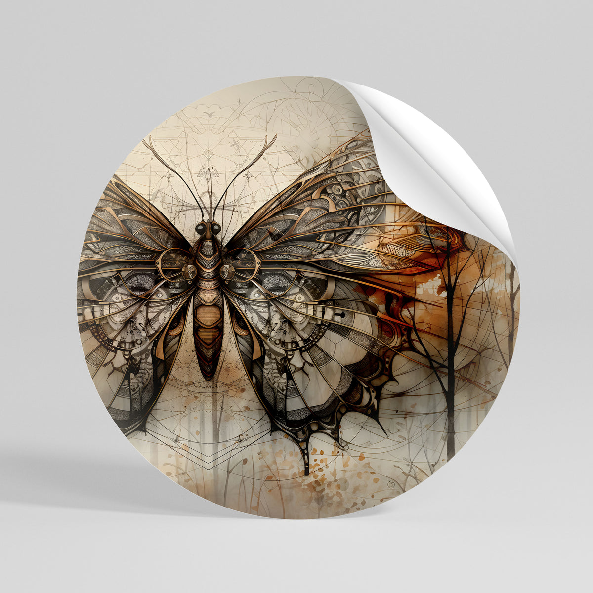 MECHANICAL BEAUTY UNVEILED Αυτοκόλλητη Αφίσα στρογγυλή