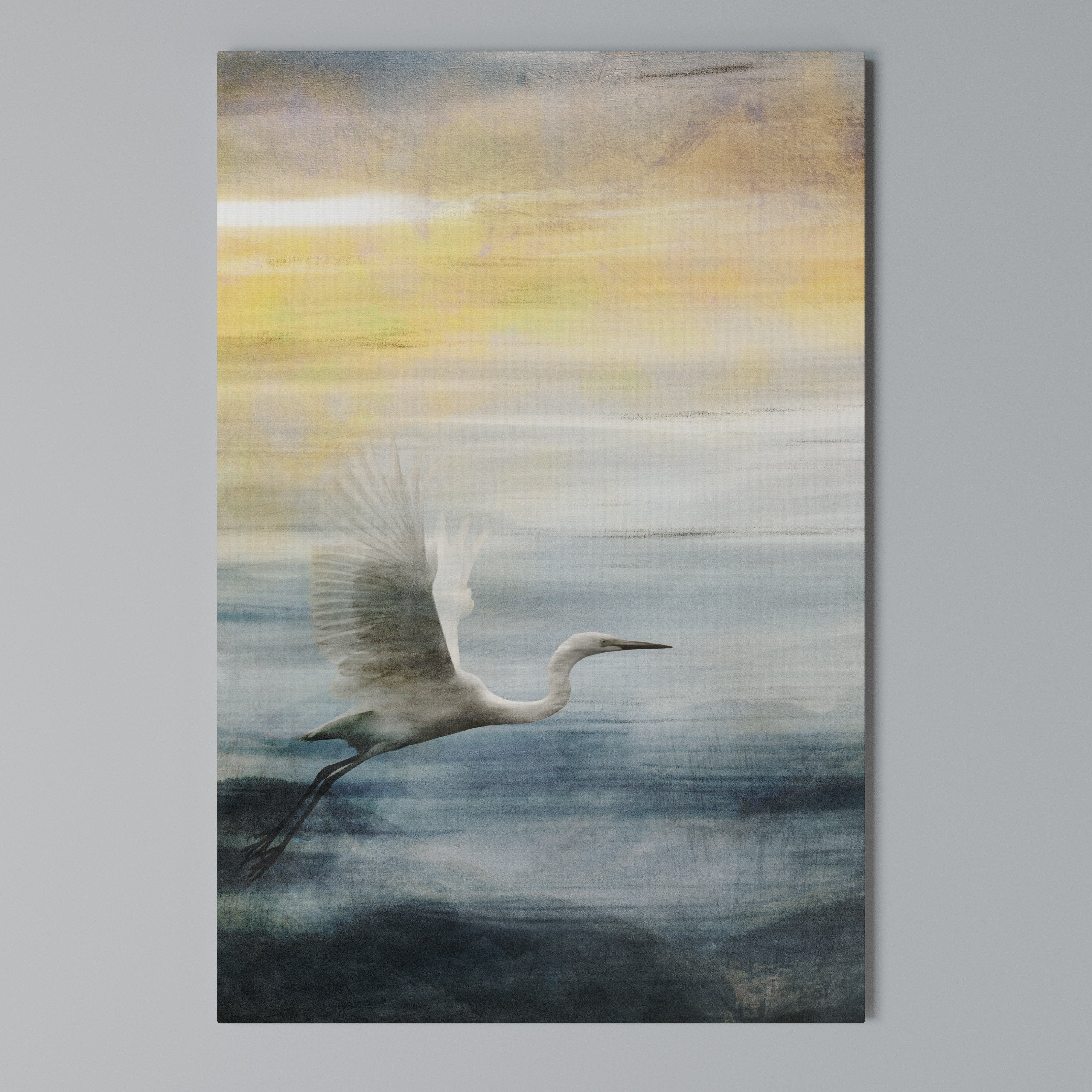 HERON IN FLY Κατακόρυφος Πίνακας σε Καμβά