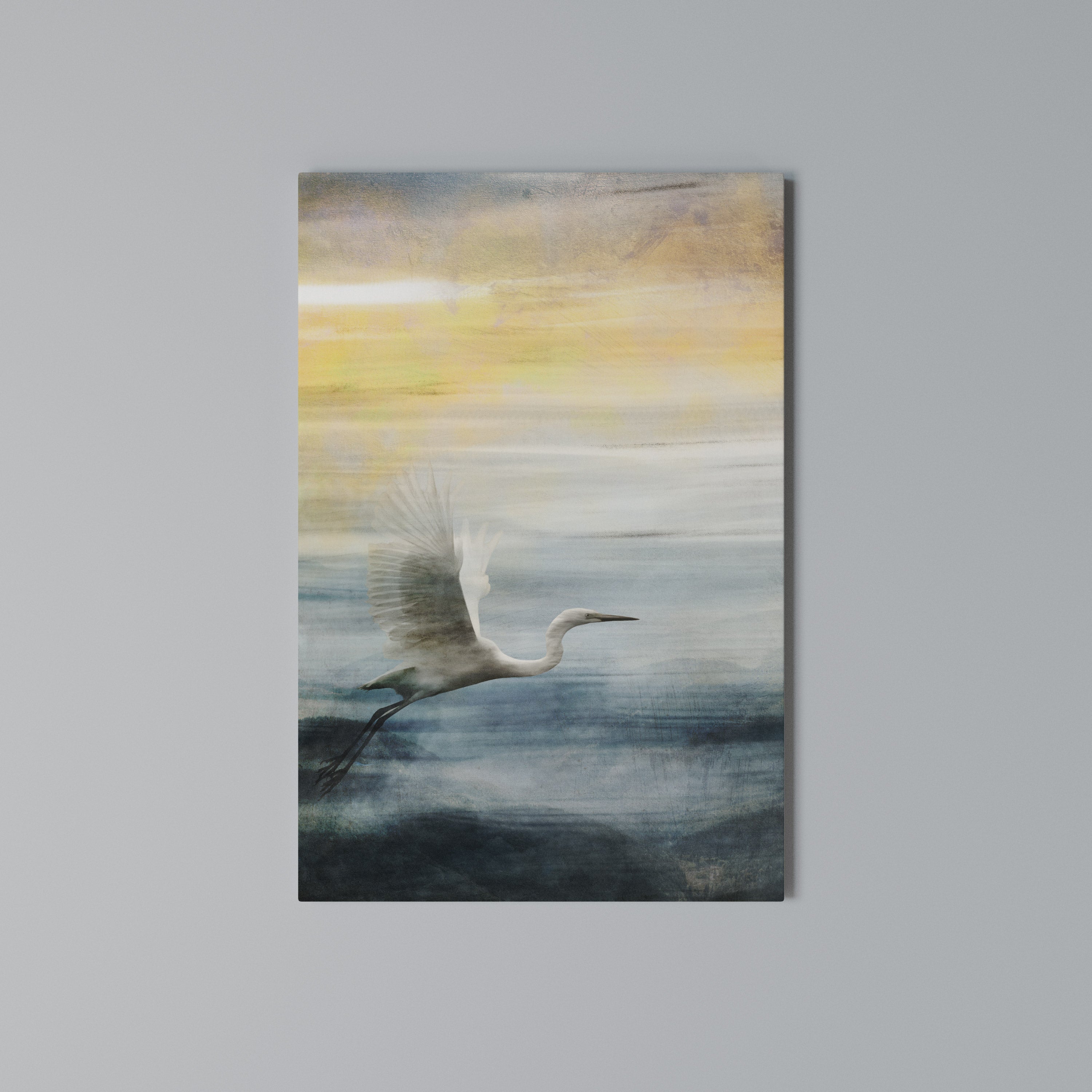 HERON IN FLY Κατακόρυφος Πίνακας σε Καμβά