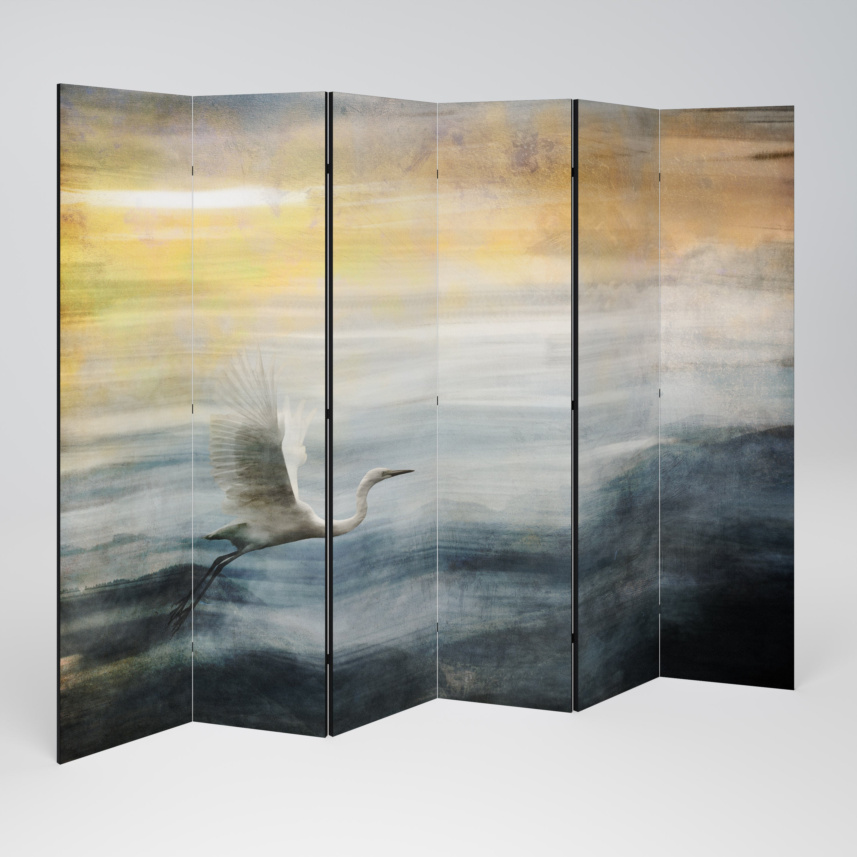 HERON IN FLY 6-Panel Room Divider