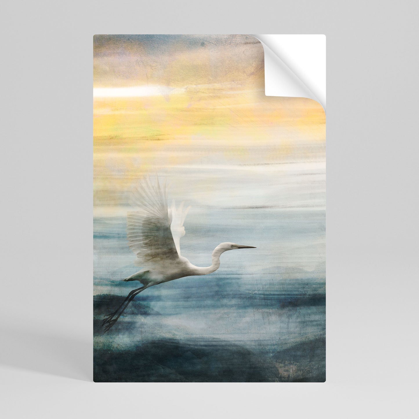 HERON IN FLY Αυτοκόλλητη Αφίσα κάθετη