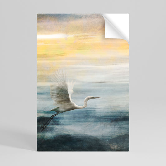 HERON IN FLY Αυτοκόλλητη Αφίσα κάθετη