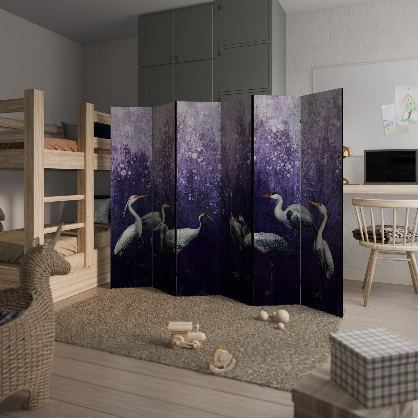 MYSTICAL CRANE GATHERING Παραβάν με 6 πάνελ