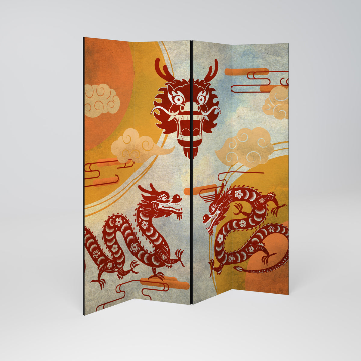 MYSTICAL DRAGON 4-Panel Room Divider