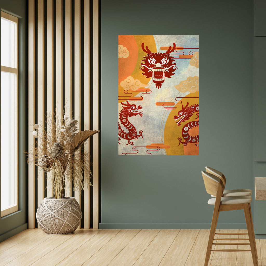 Αφίσα MYSTICAL DRAGON με ξεφλουδισμένο και κολλημένο stick