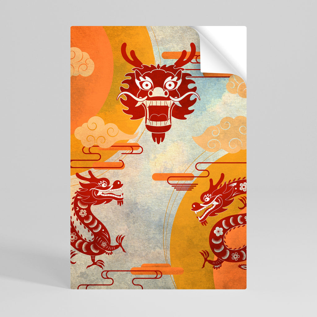 Αφίσα MYSTICAL DRAGON με ξεφλουδισμένο και κολλημένο stick