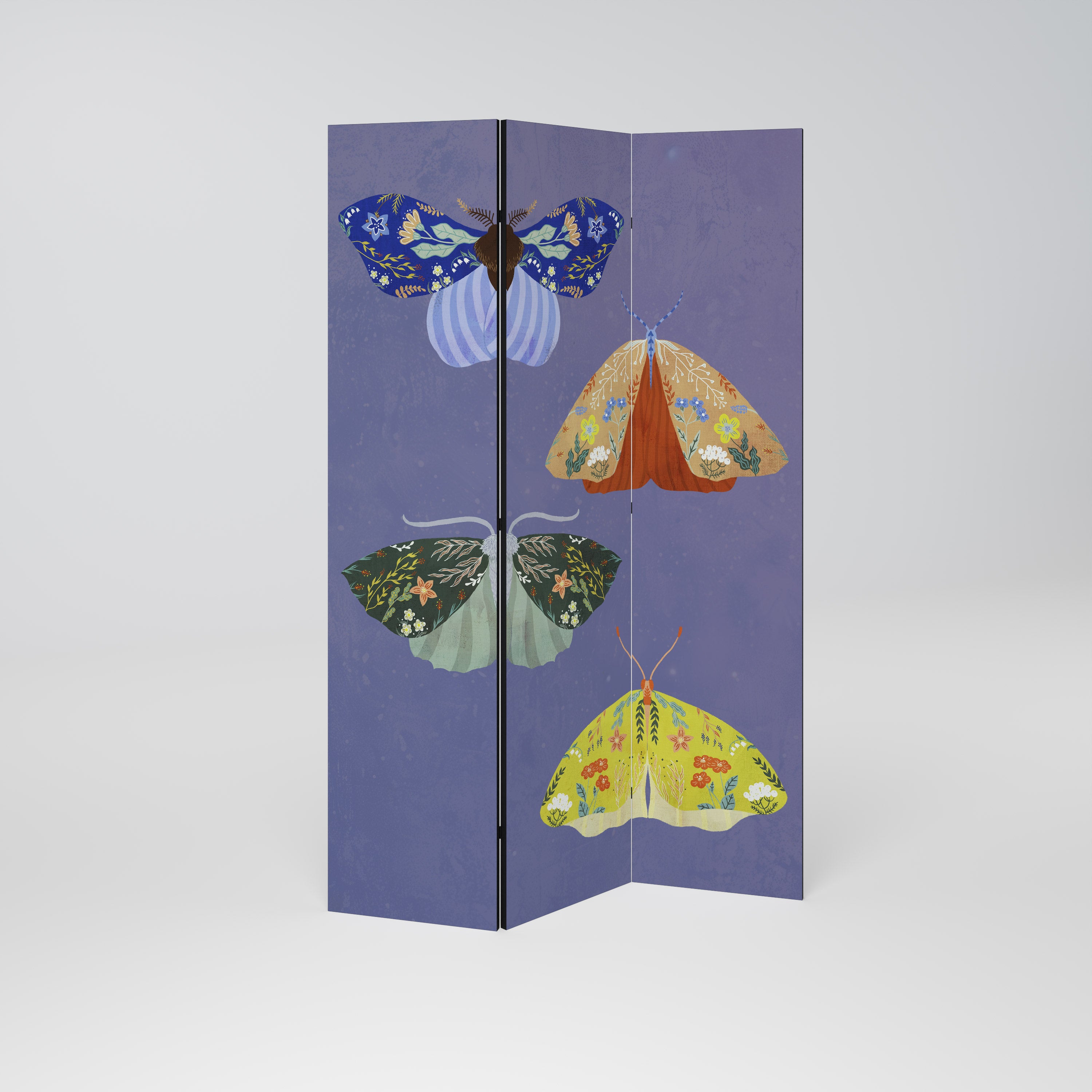 MOTH INTO THE FLAME 3-Panel Room Divider