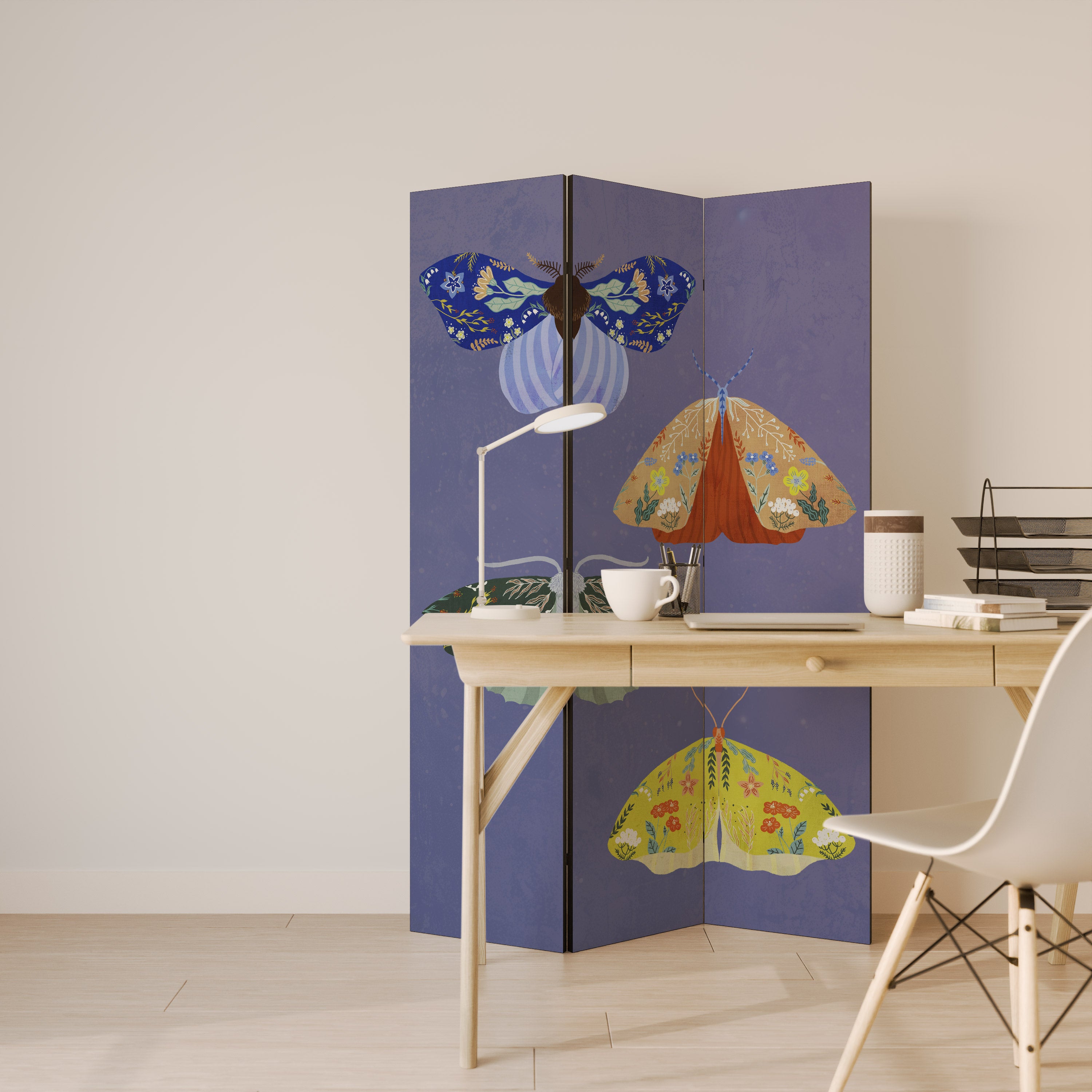 MOTH INTO THE FLAME 3-Panel Room Divider