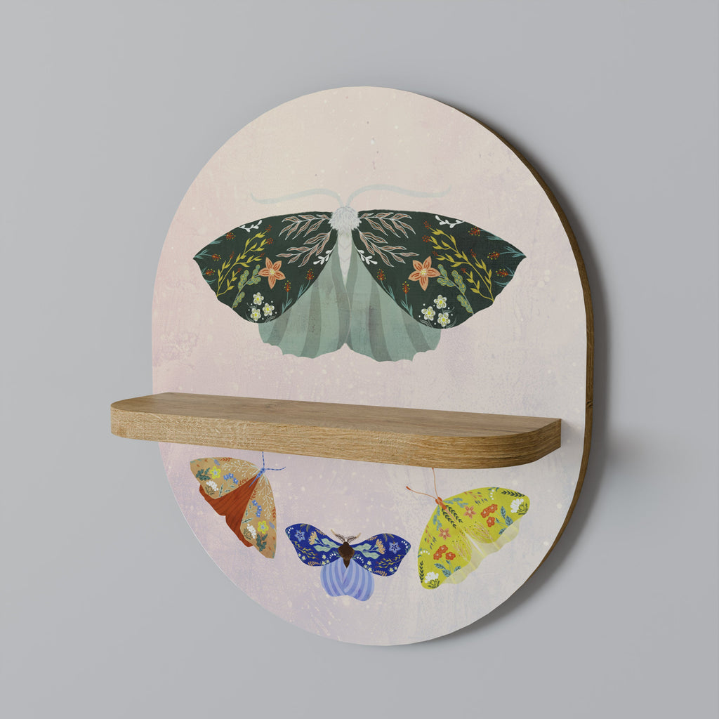 Οβάλ Ράφι MOTH INTO THE LIGHT σε Φως Δρυός