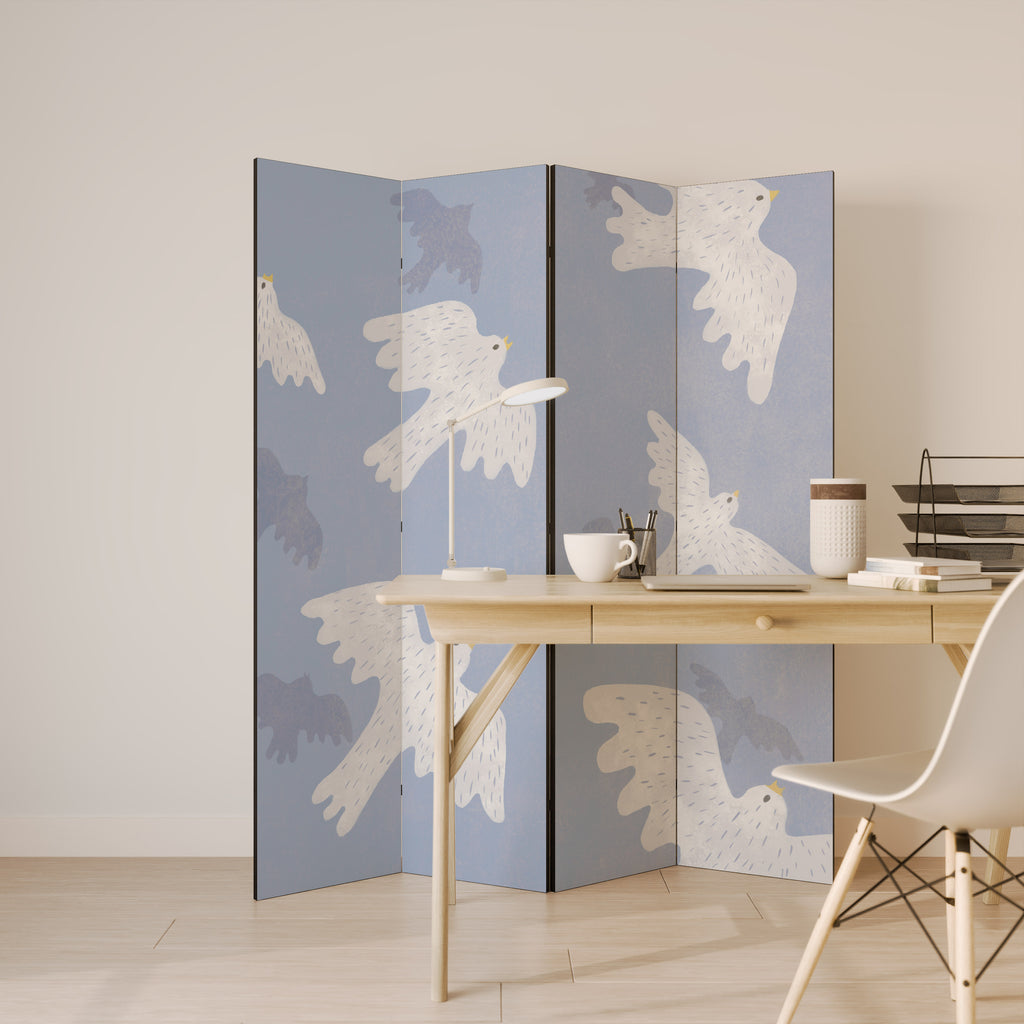 SLOWLY FLOAT 4-Panel Room Divider